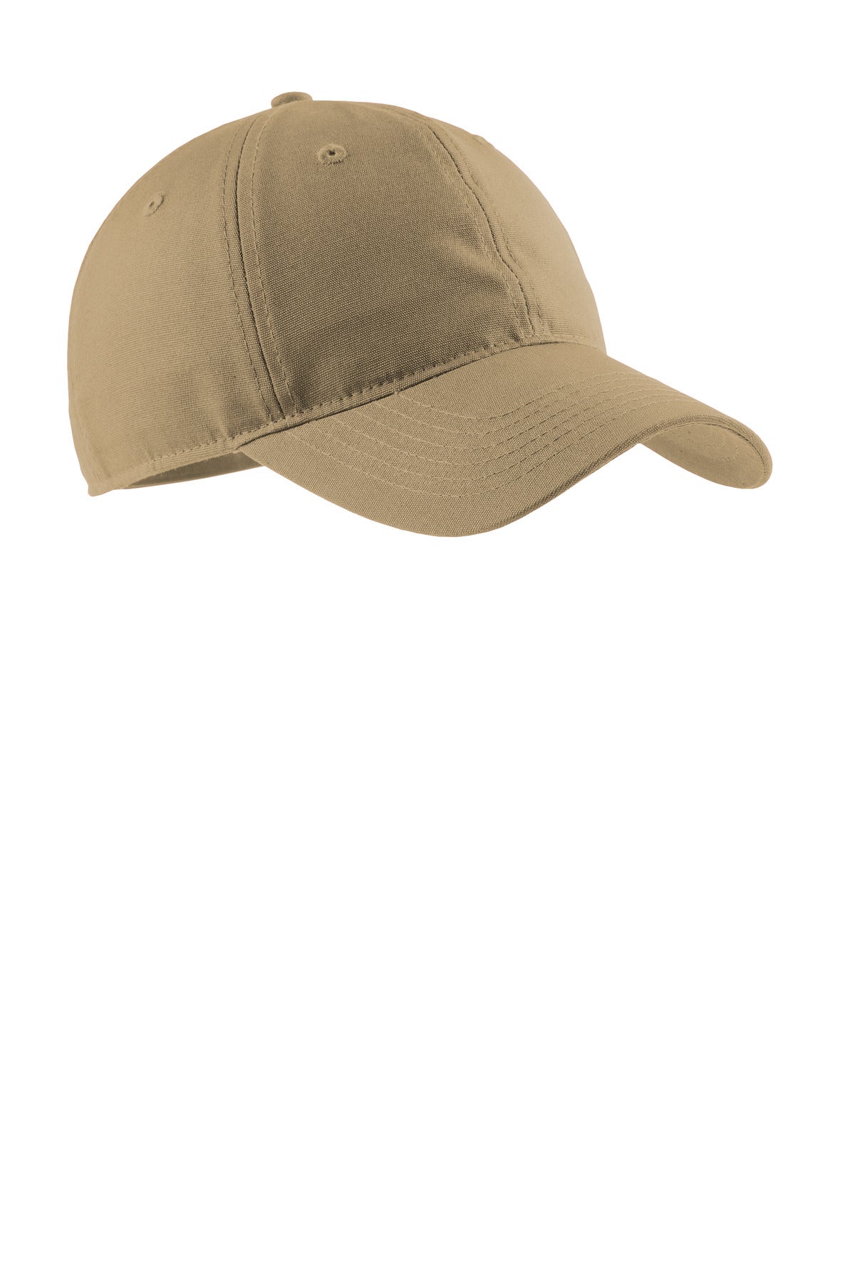 Custom logo Port Authority® Soft Brushed Canvas Cap. CP96 in Khaki