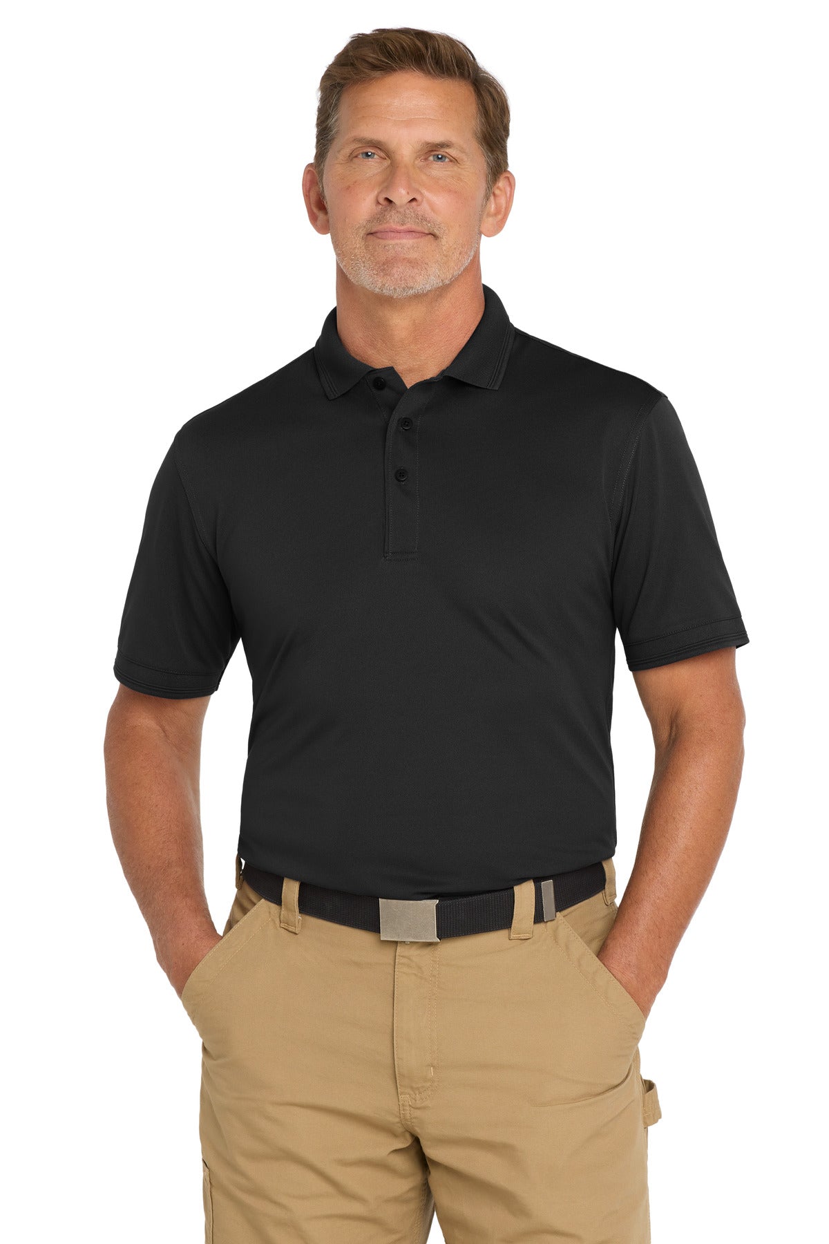 Custom logo CornerStone ® Industrial Snag-Proof Pique Polo. CS4020 in Black