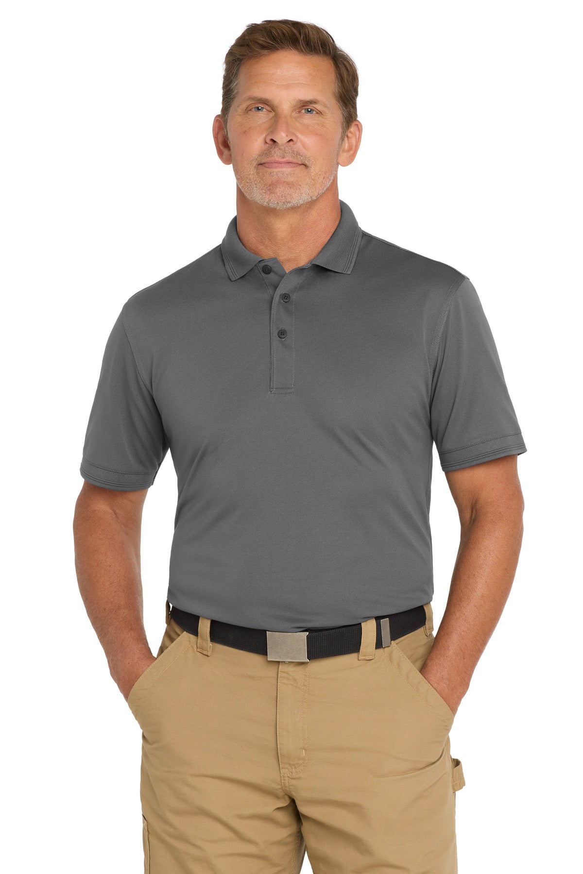 Custom logo CornerStone ® Industrial Snag-Proof Pique Polo. CS4020 in Charcoal