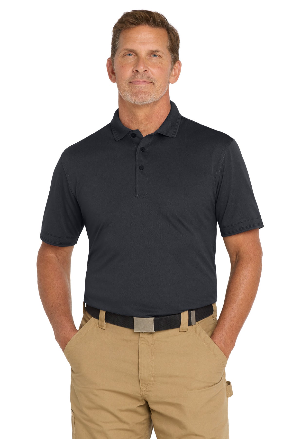 Custom logo CornerStone ® Industrial Snag-Proof Pique Polo. CS4020 in Navy Blue