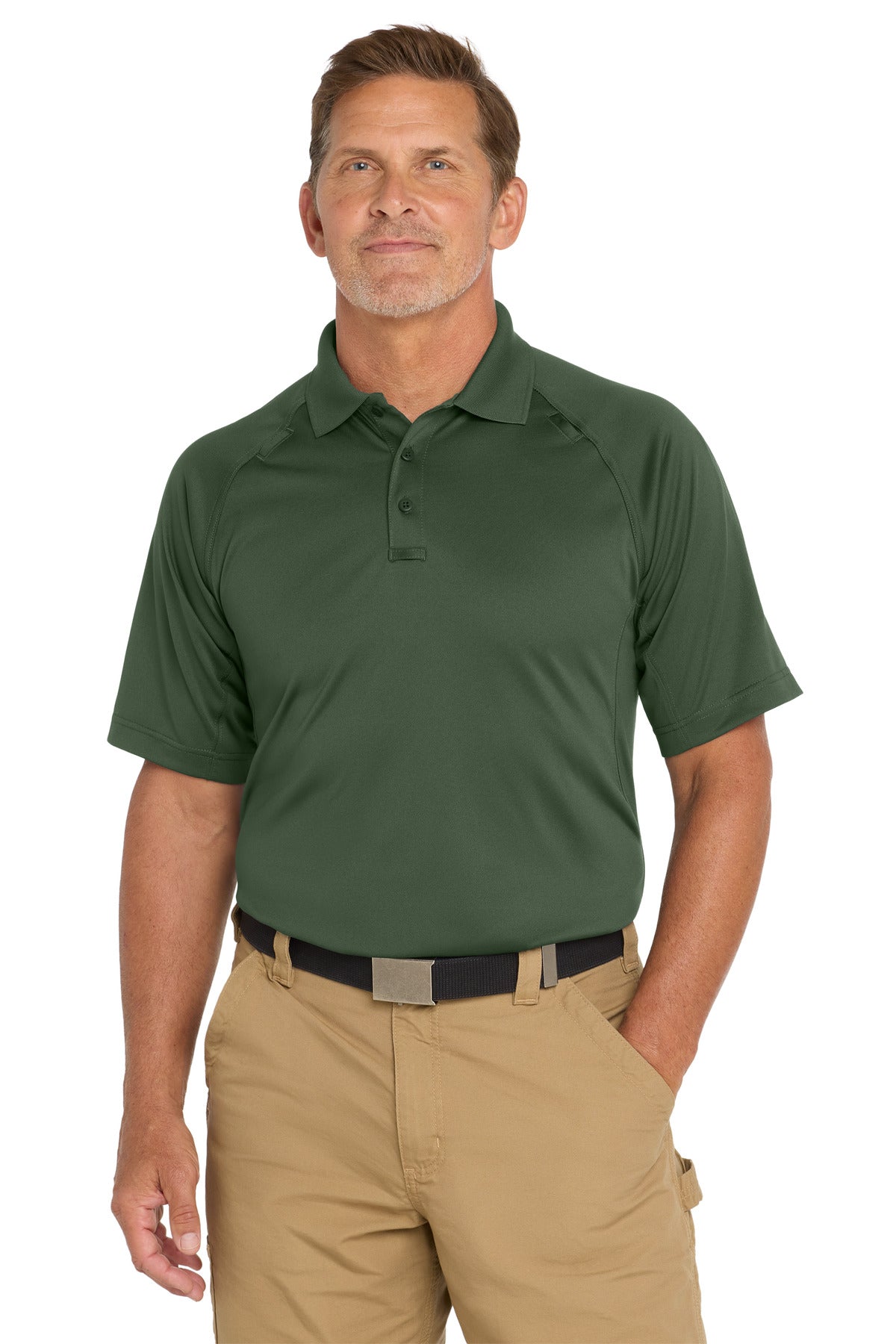 Custom logo CornerStone® - Select Snag-Proof Tactical Polo. CS410 in Dark Green