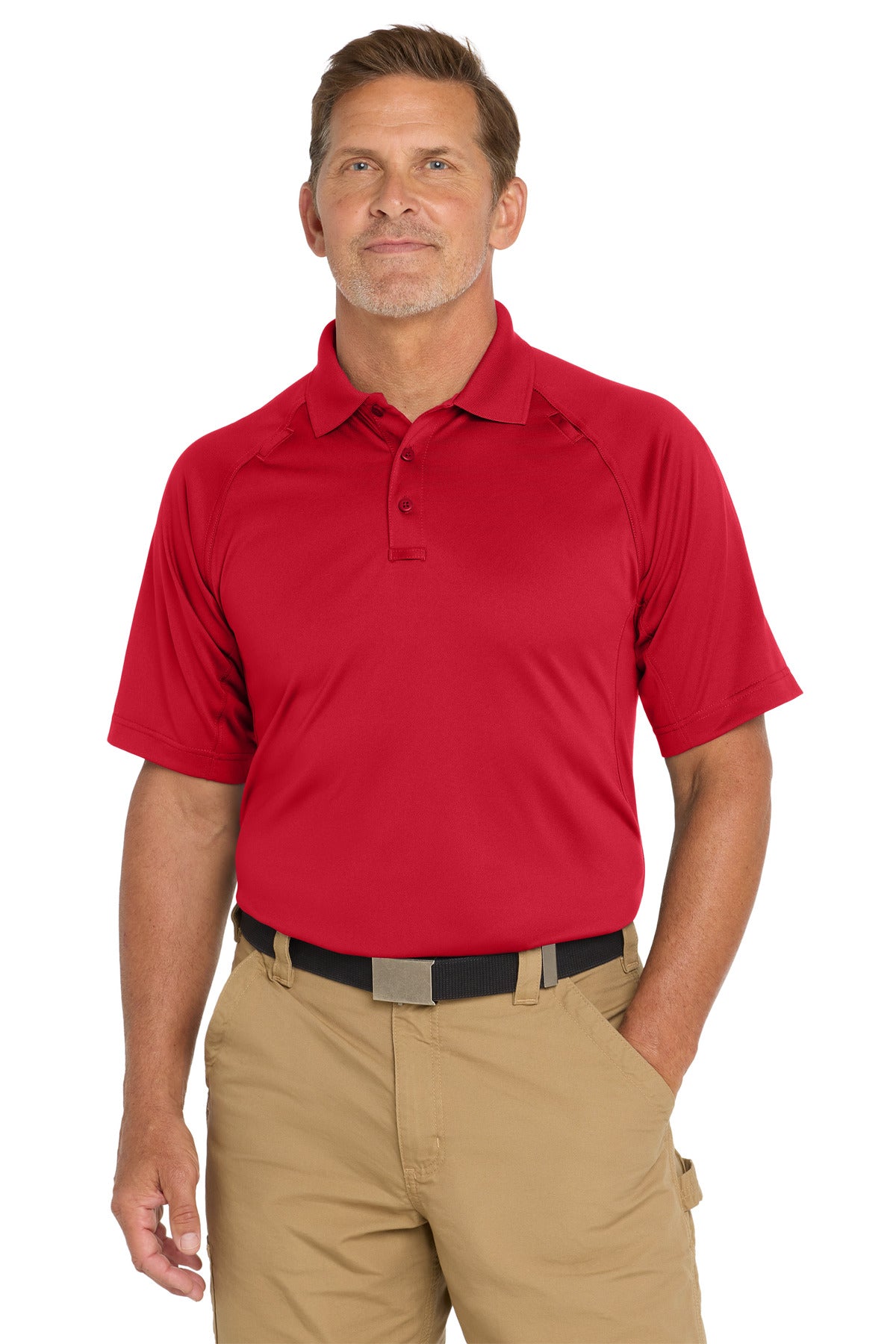 Custom logo CornerStone® - Select Snag-Proof Tactical Polo. CS410 in Red