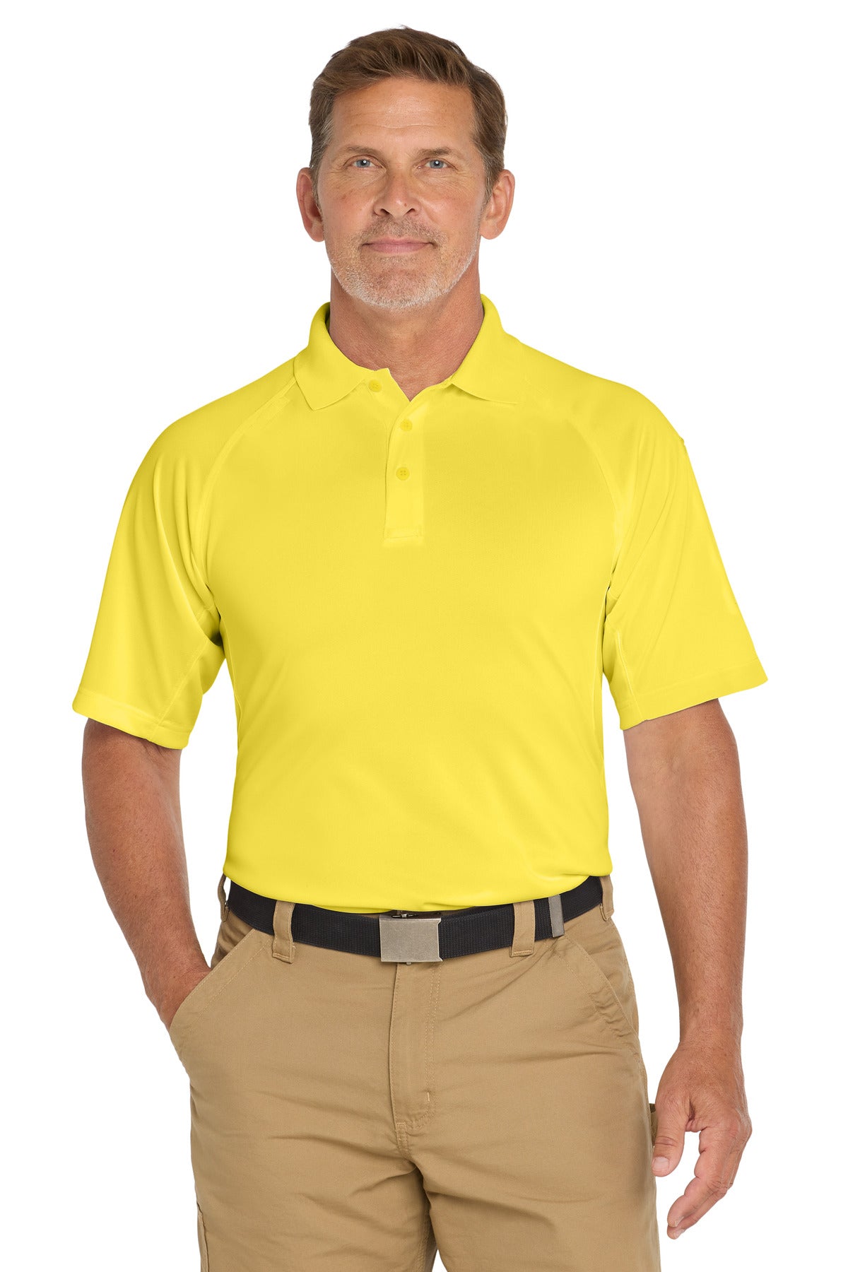 Custom logo CornerStone® - Select Snag-Proof Tactical Polo. CS410 in Yellow