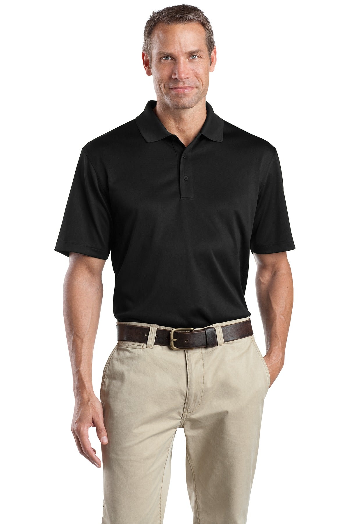 Custom logo CornerStone® - Select Snag-Proof Polo. CS412 in Black