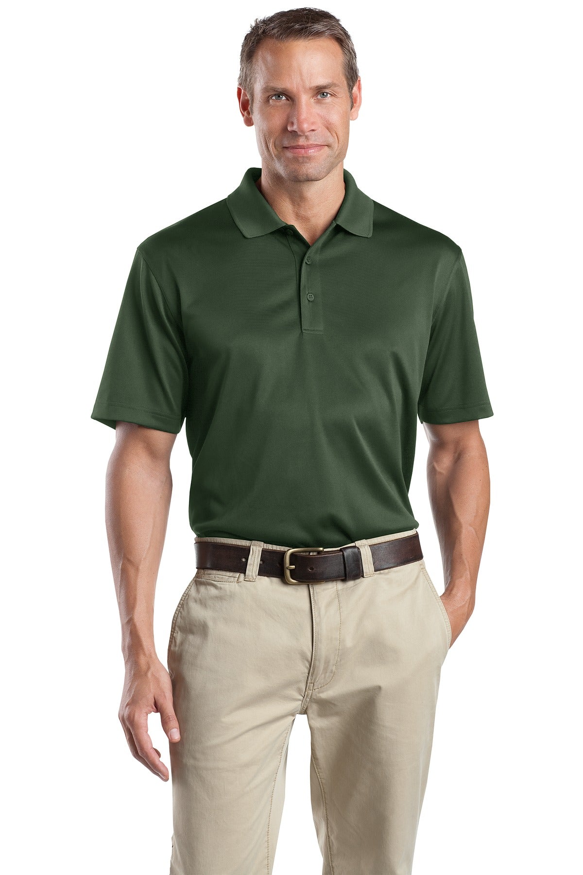 Custom logo CornerStone® - Select Snag-Proof Polo. CS412 in Dark Green