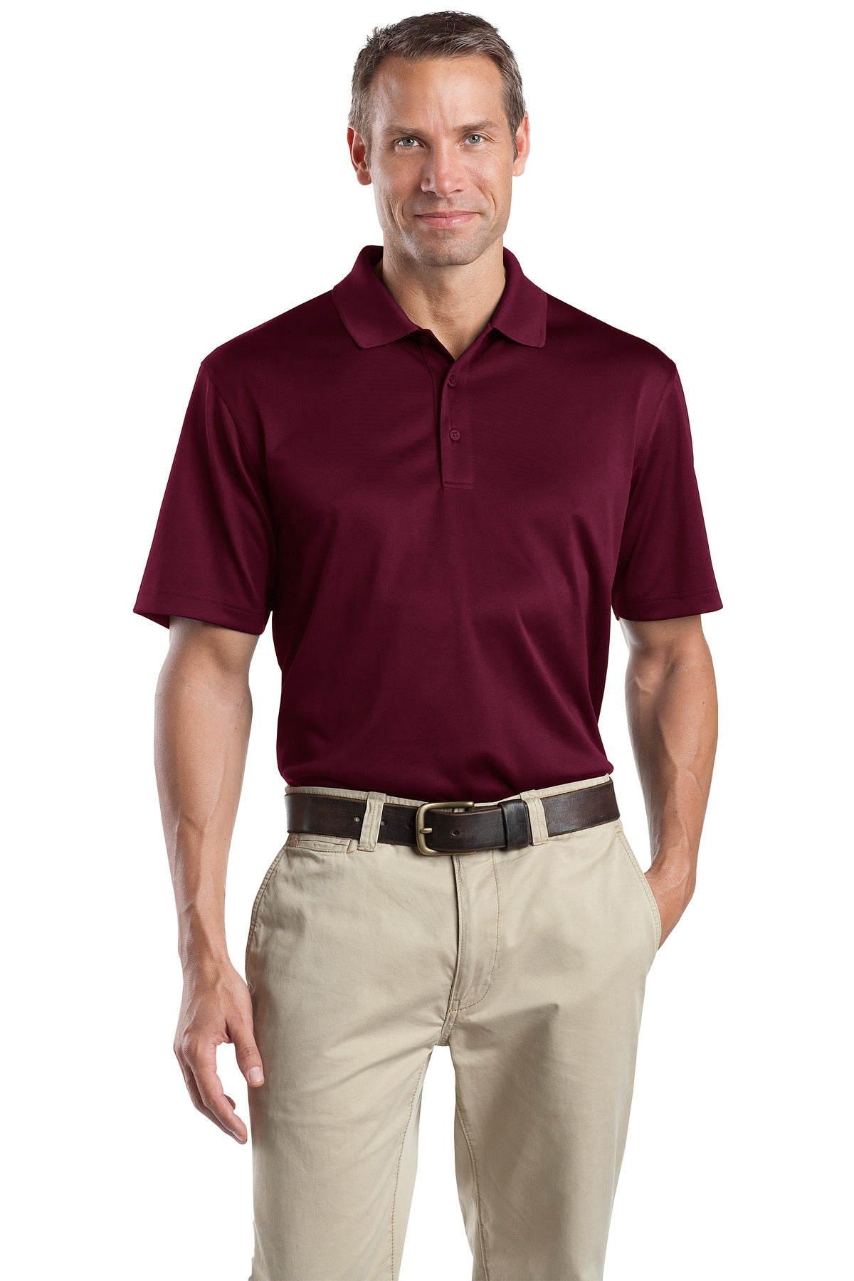 Custom logo CornerStone® - Select Snag-Proof Polo. CS412 in Maroon