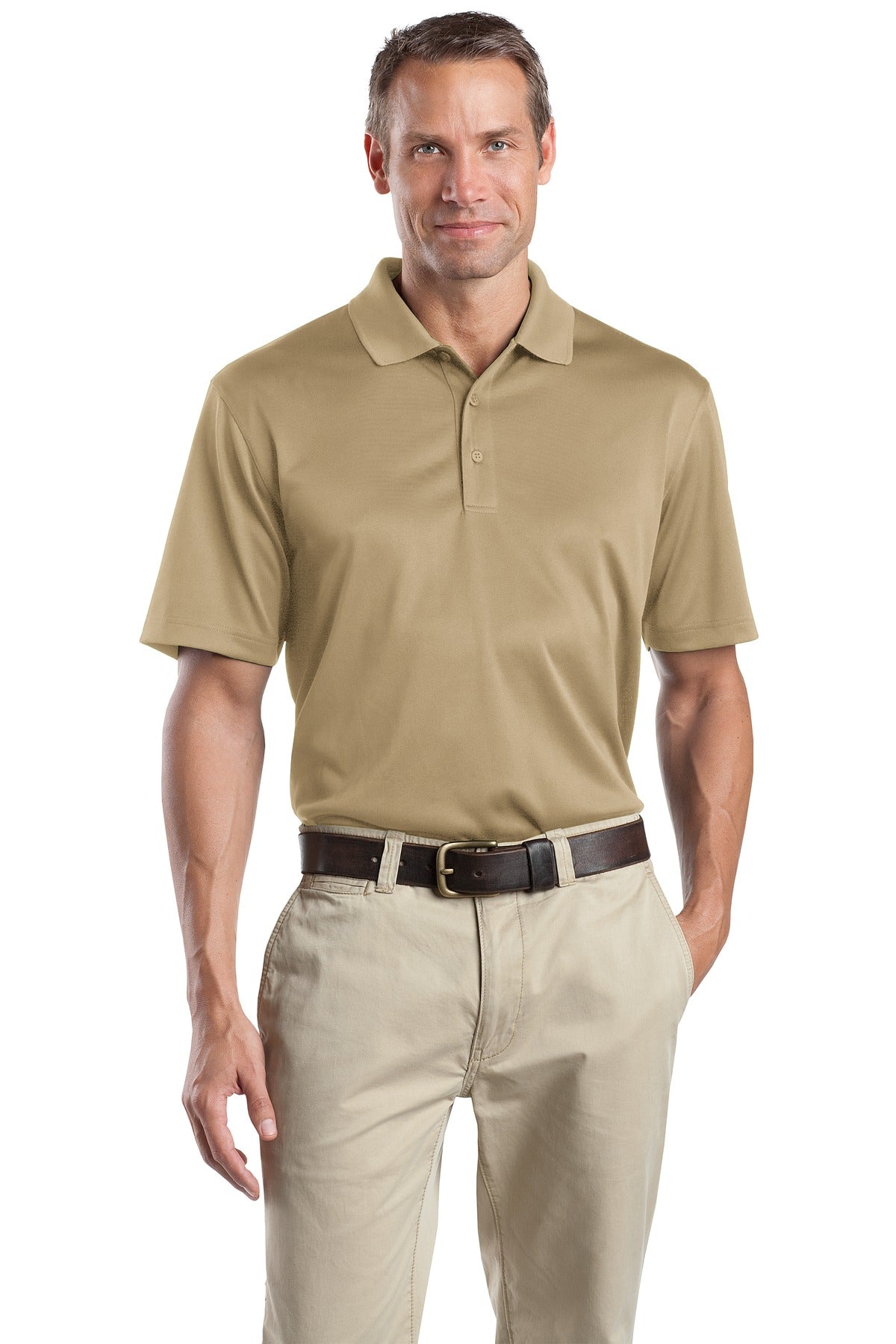 Custom logo CornerStone® - Select Snag-Proof Polo. CS412 in Tan