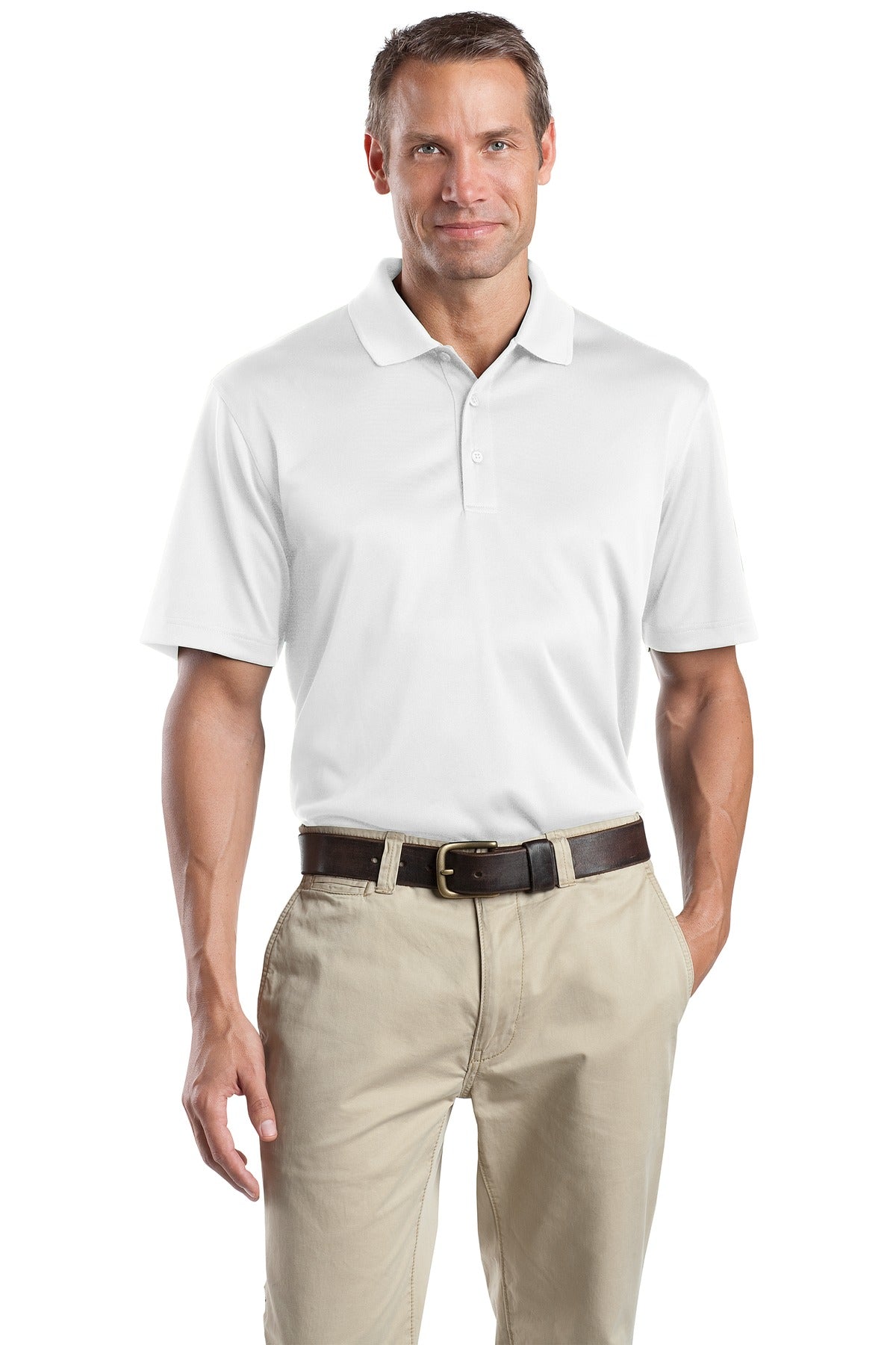 Custom logo CornerStone® - Select Snag-Proof Polo. CS412 in White