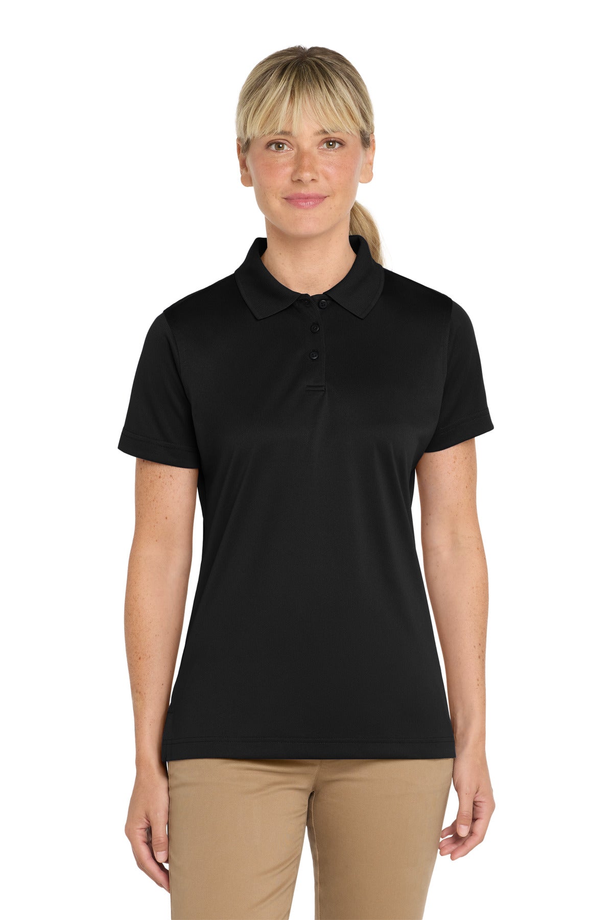 Custom logo CornerStone® Women's Select Snag-Proof Polo. CS413 in Black