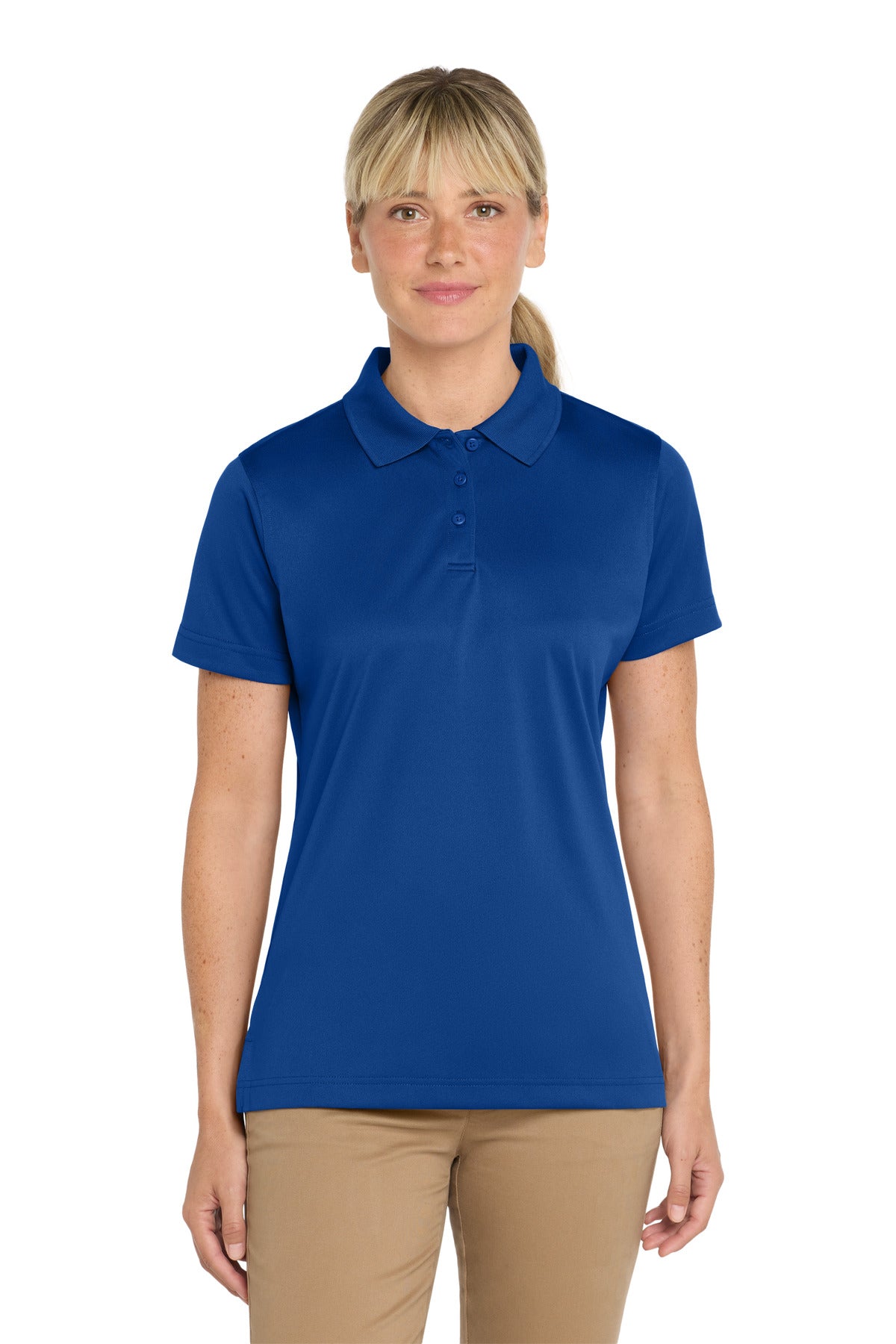 Custom logo CornerStone® Women's Select Snag-Proof Polo. CS413 in Royal