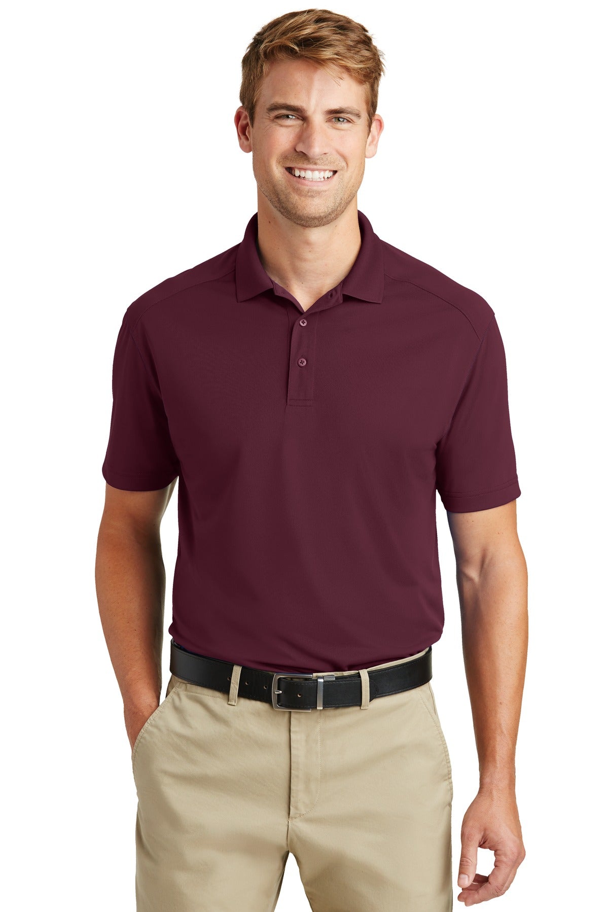 Custom logo CornerStone® Select Lightweight Snag-Proof Polo. CS418 in Maroon