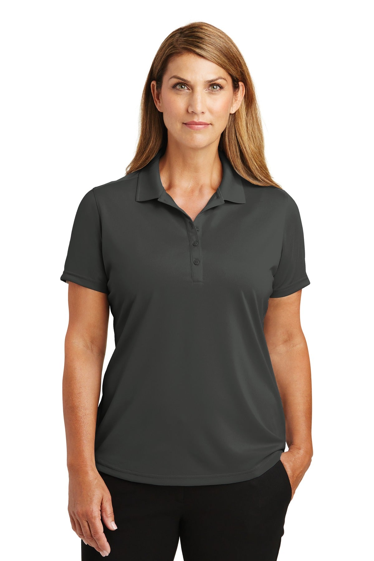 Custom logo CornerStone® Women's Select Lightweight Snag-Proof Polo. CS419 in Charcoal