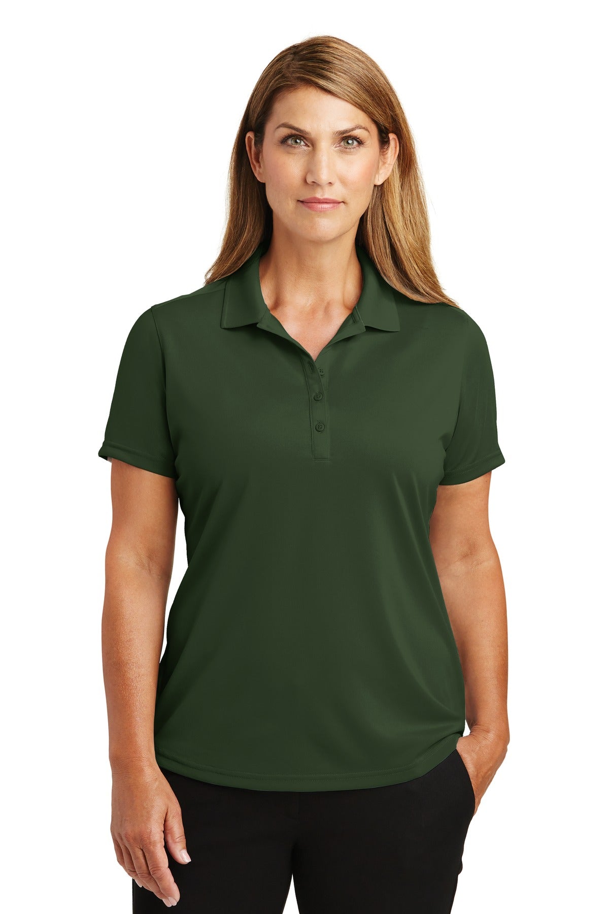 Custom logo CornerStone® Women's Select Lightweight Snag-Proof Polo. CS419 in Dark Green