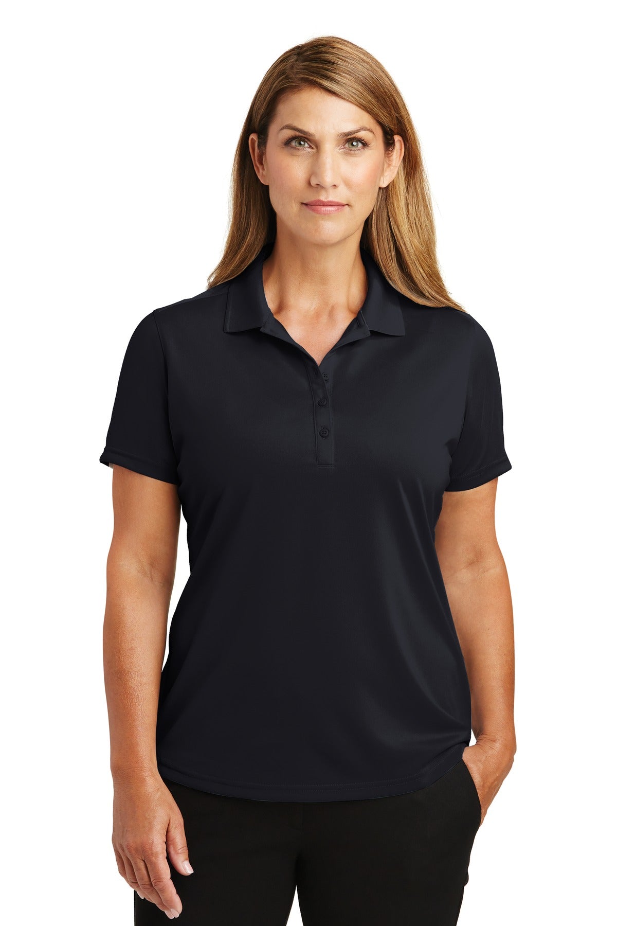 Custom logo CornerStone® Women's Select Lightweight Snag-Proof Polo. CS419 in Dark Navy
