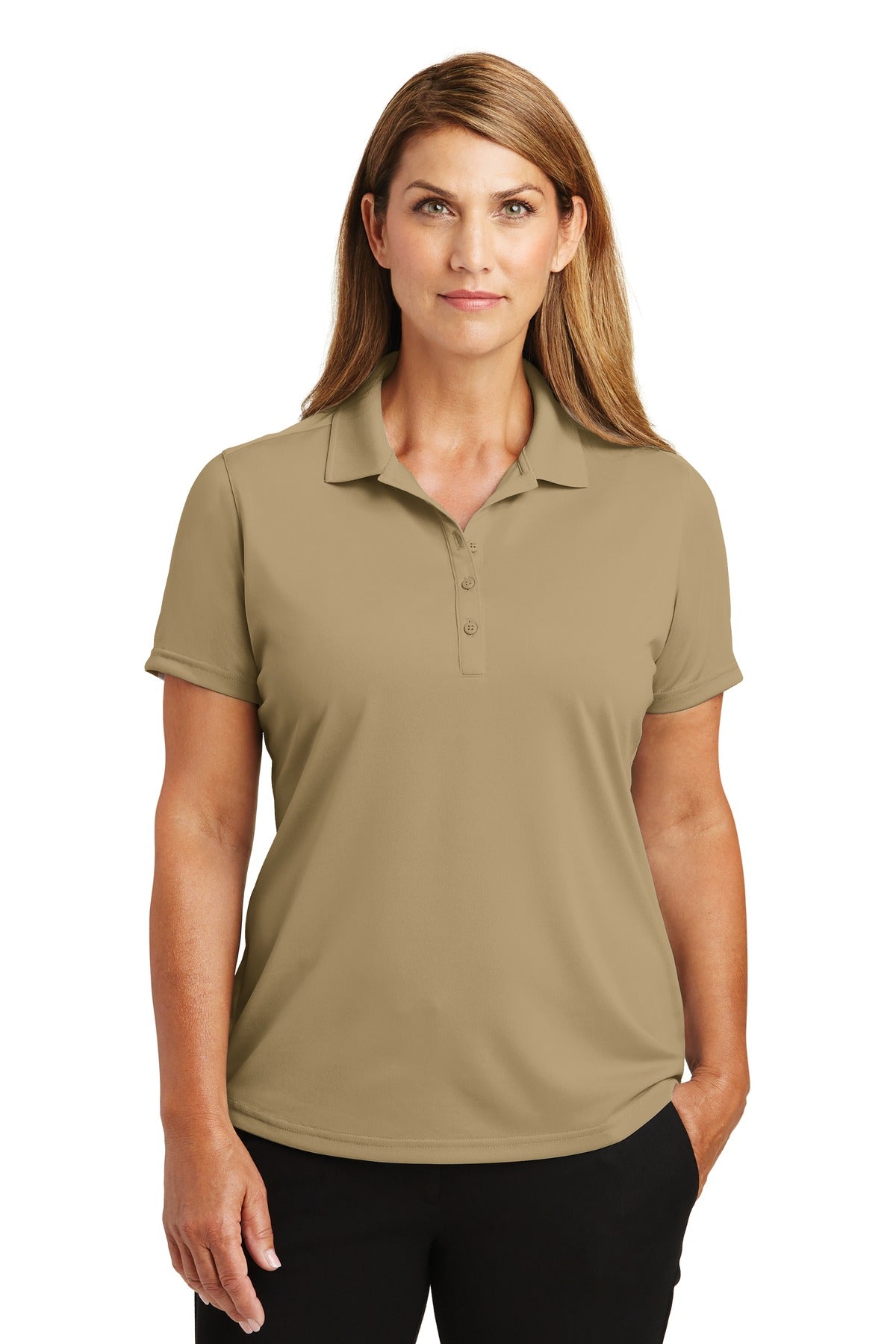Custom logo CornerStone® Women's Select Lightweight Snag-Proof Polo. CS419 in Tan