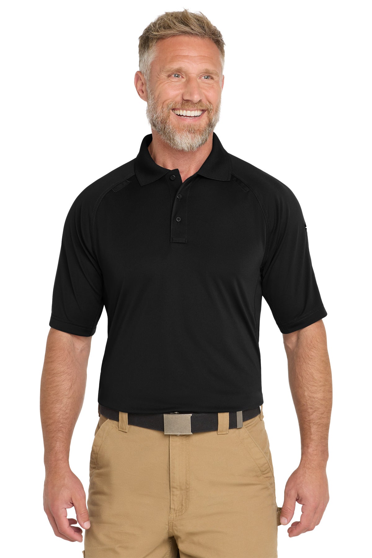 Custom logo CornerStone ® Select Lightweight Snag-Proof Tactical Polo. CS420 in Black