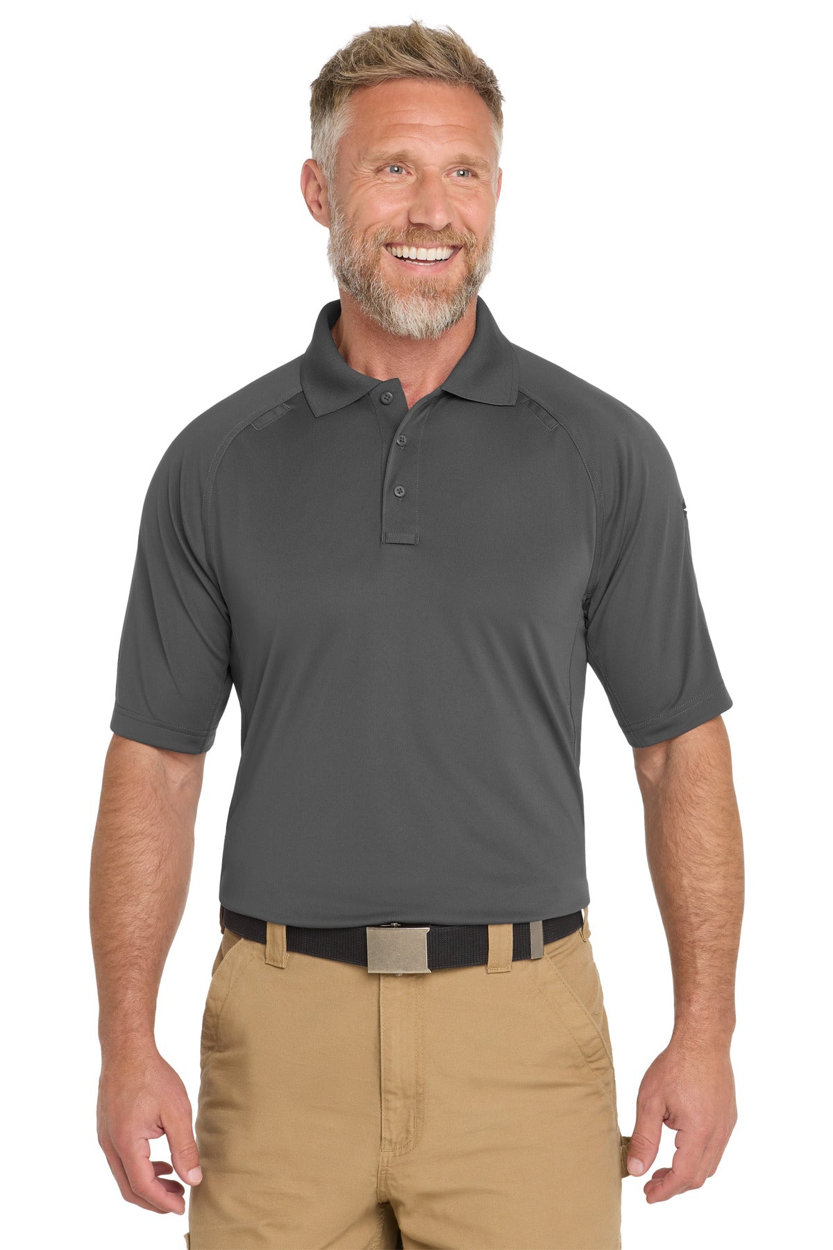 Custom logo CornerStone ® Select Lightweight Snag-Proof Tactical Polo. CS420 in Charcoal
