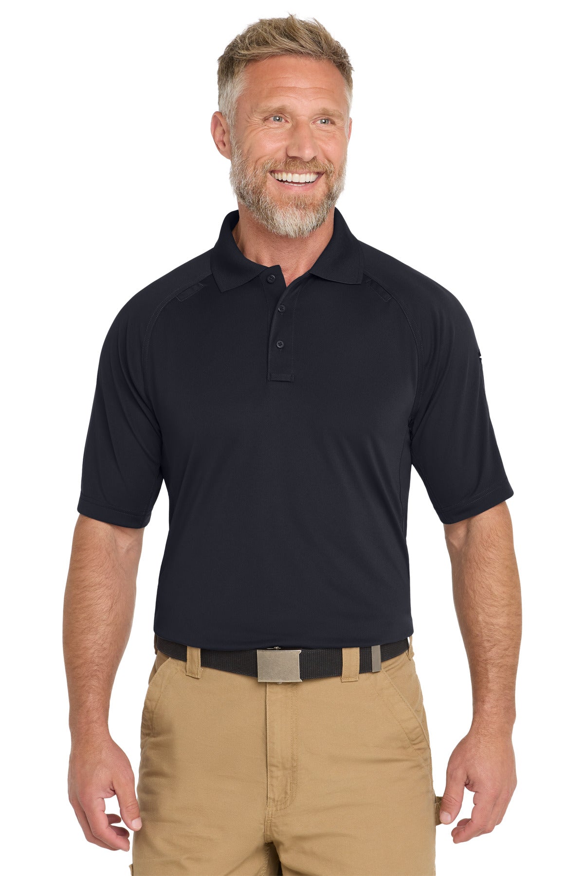 Custom logo CornerStone ® Select Lightweight Snag-Proof Tactical Polo. CS420 in Dark Navy