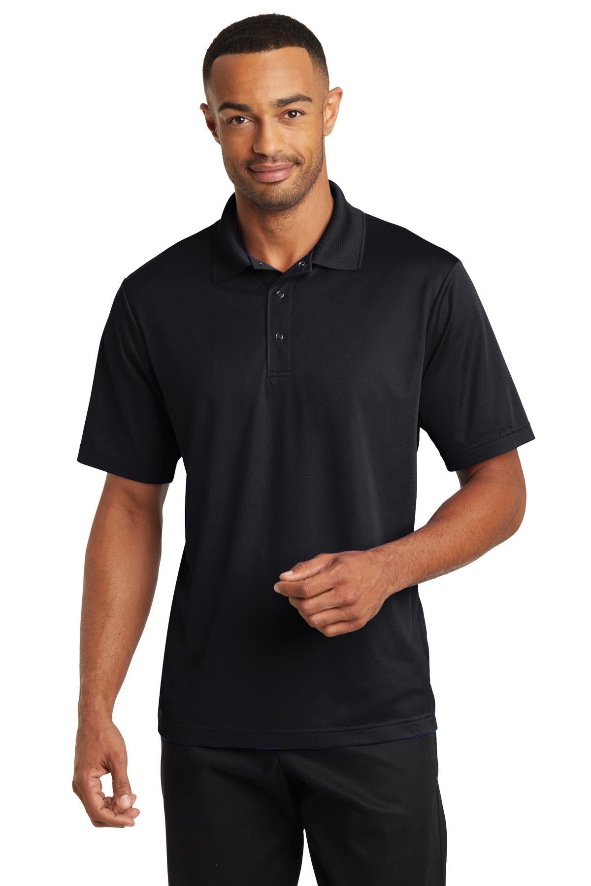 Custom logo CornerStone® Micropique Gripper Polo. CS421 in Black
