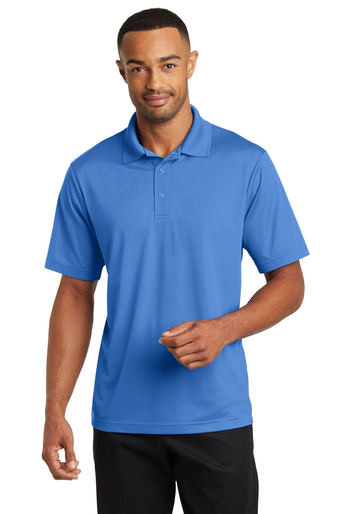 Custom logo CornerStone® Micropique Gripper Polo. CS421 in Blue Lake