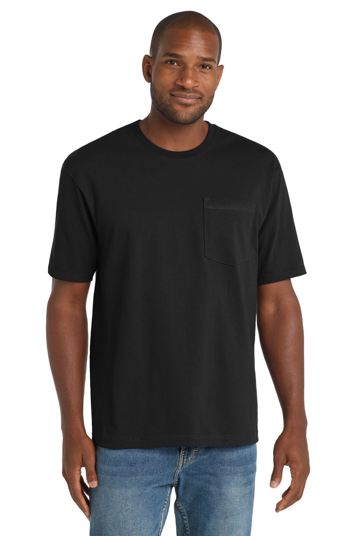 Custom logo CornerStone ® Workwear Pocket Tee CS430 in Black