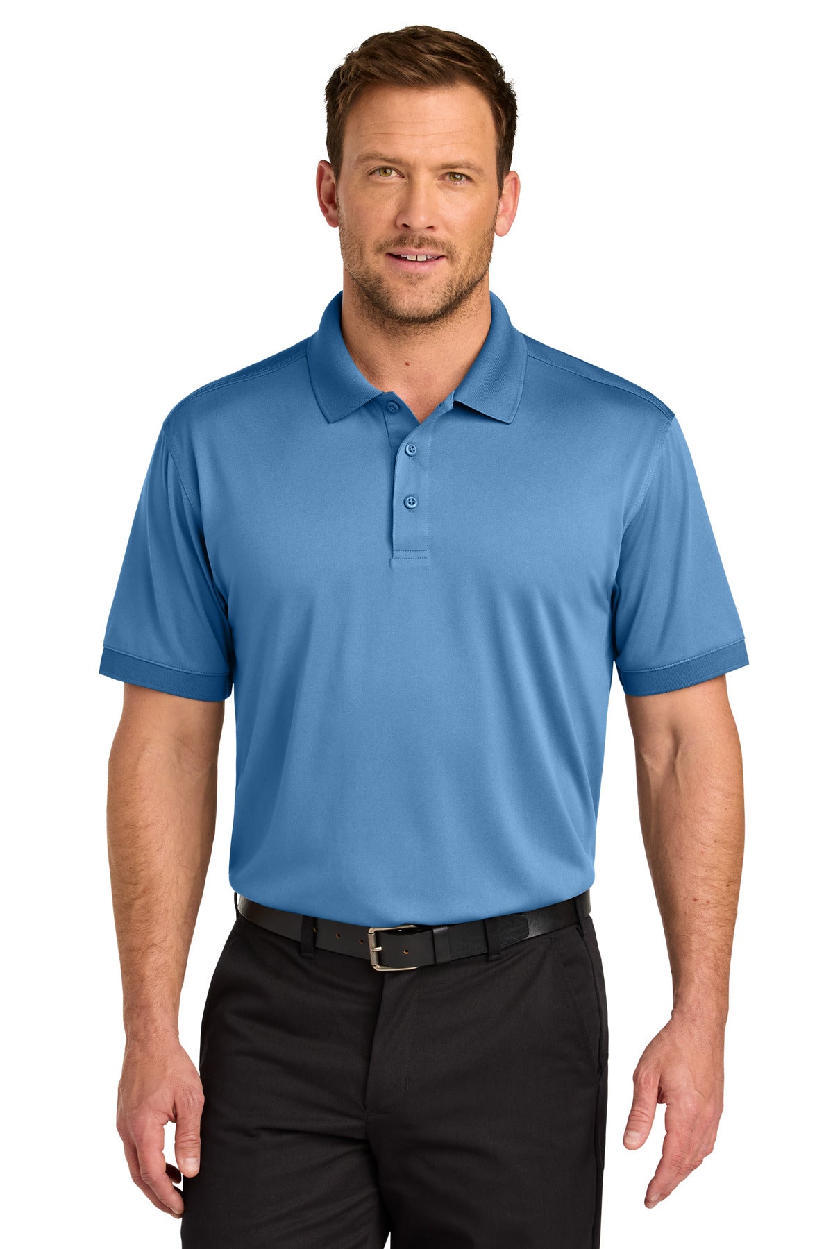 Custom logo CornerStone® Workwear Pro Polo CS450 in Carolina Blue