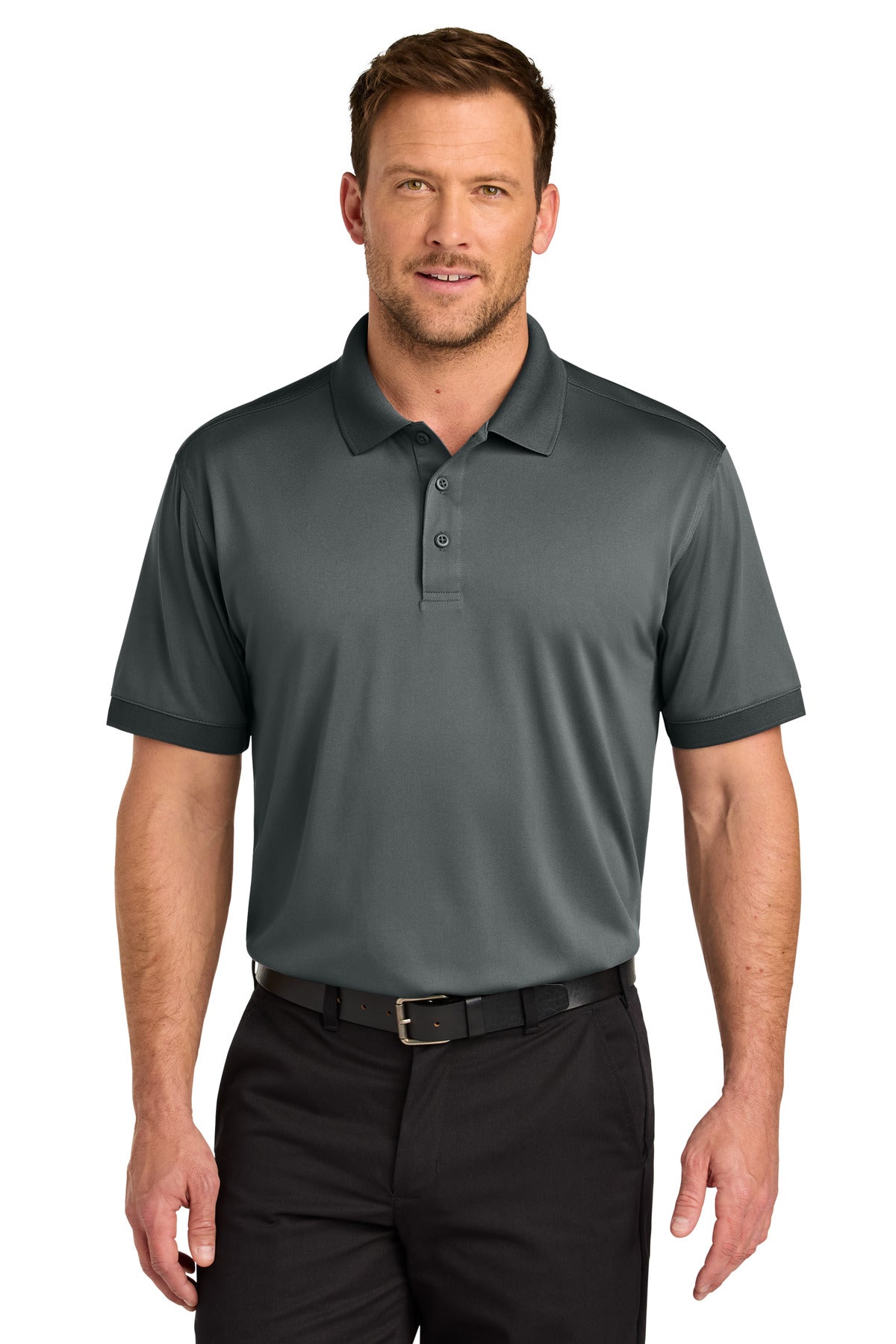 Custom logo CornerStone® Workwear Pro Polo CS450 in Metal Grey