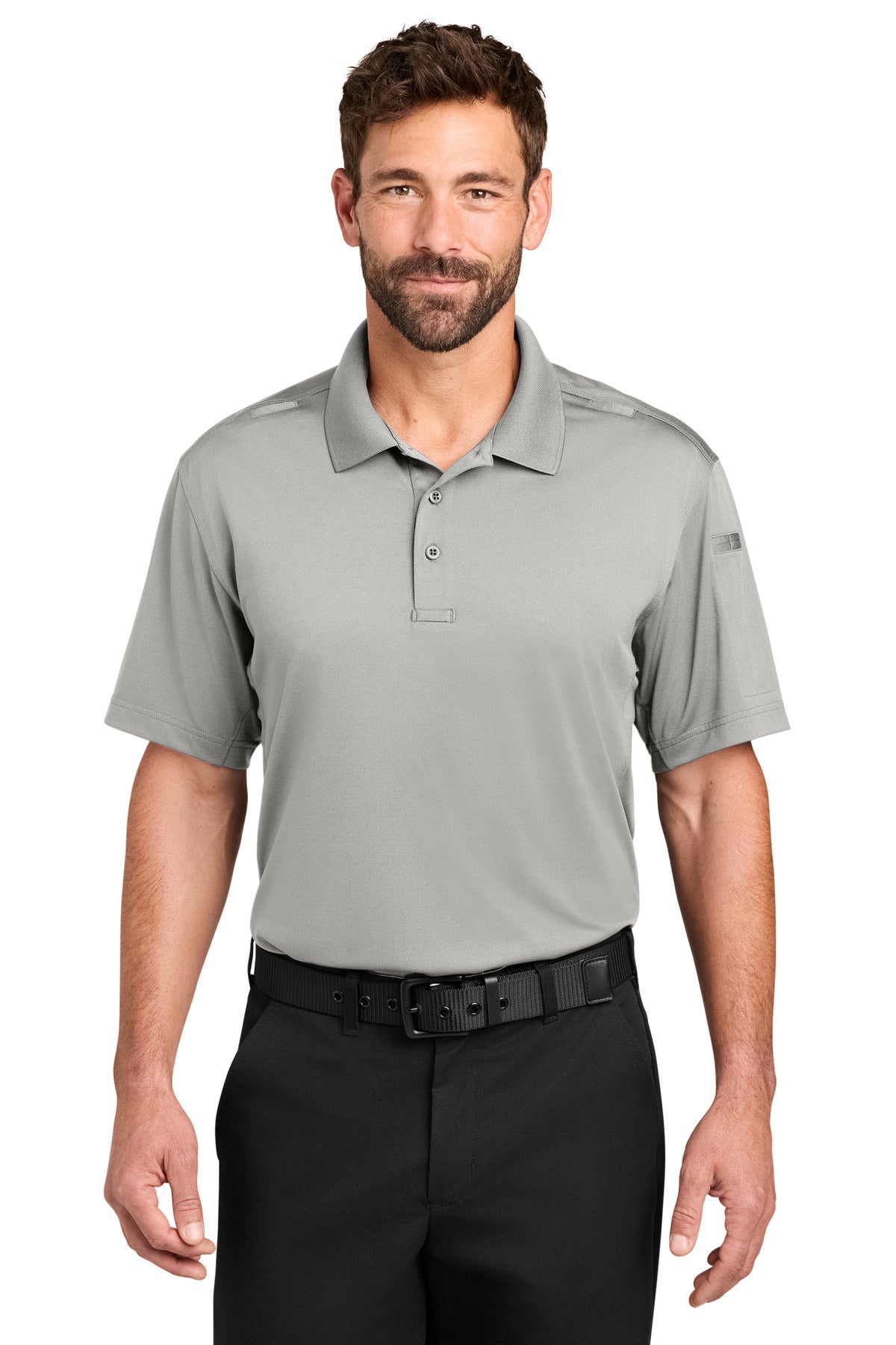 Custom logo CornerStone® Workwear Pro Tactical Polo CS452 in Light Grey