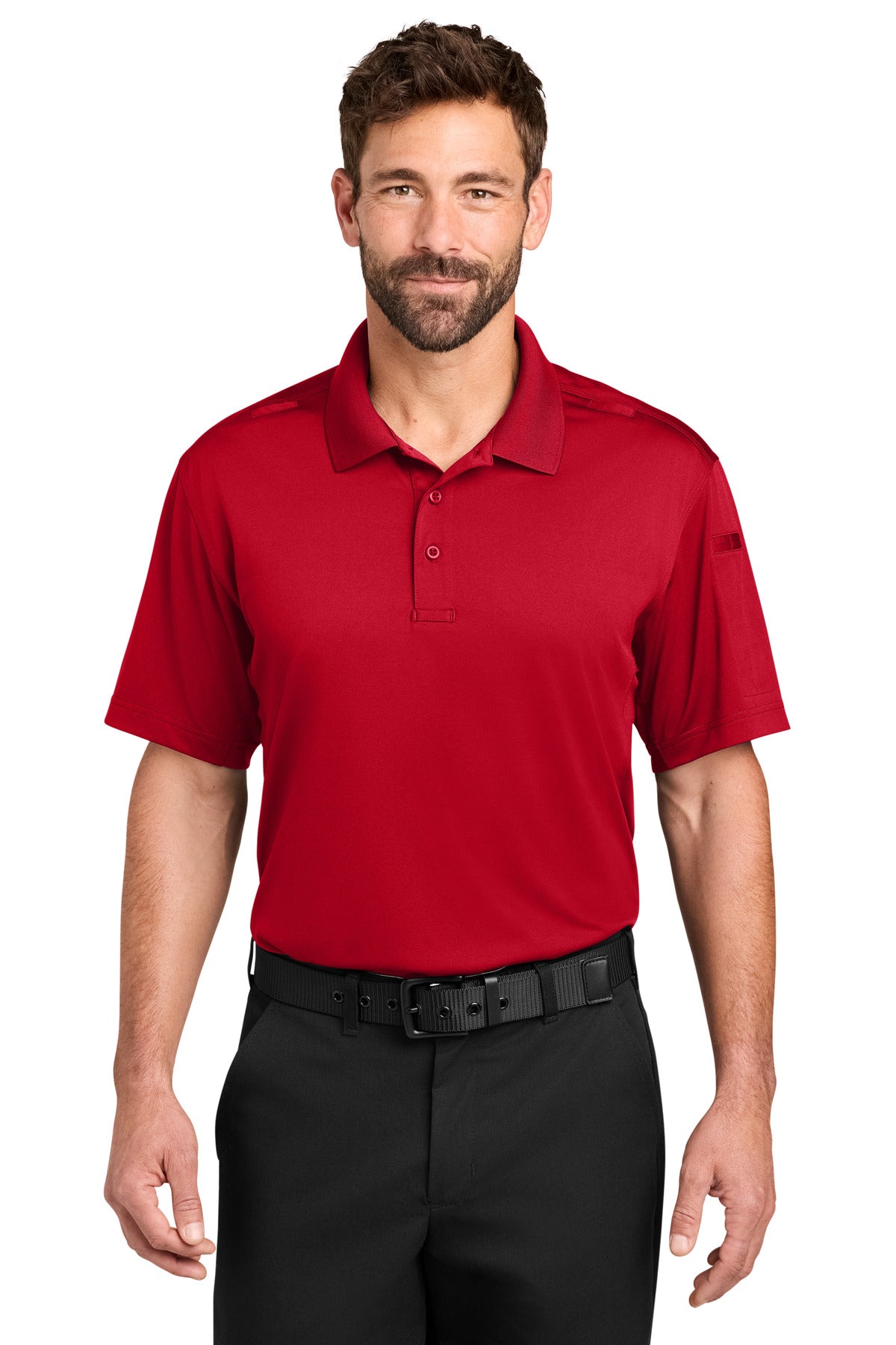 Custom logo CornerStone® Workwear Pro Tactical Polo CS452 in Red