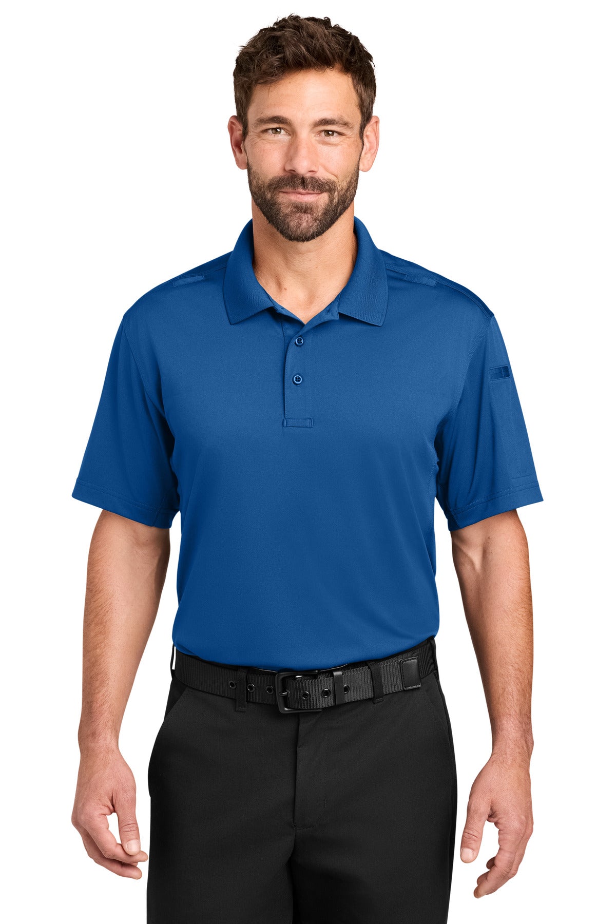Custom logo CornerStone® Workwear Pro Tactical Polo CS452 in Royal