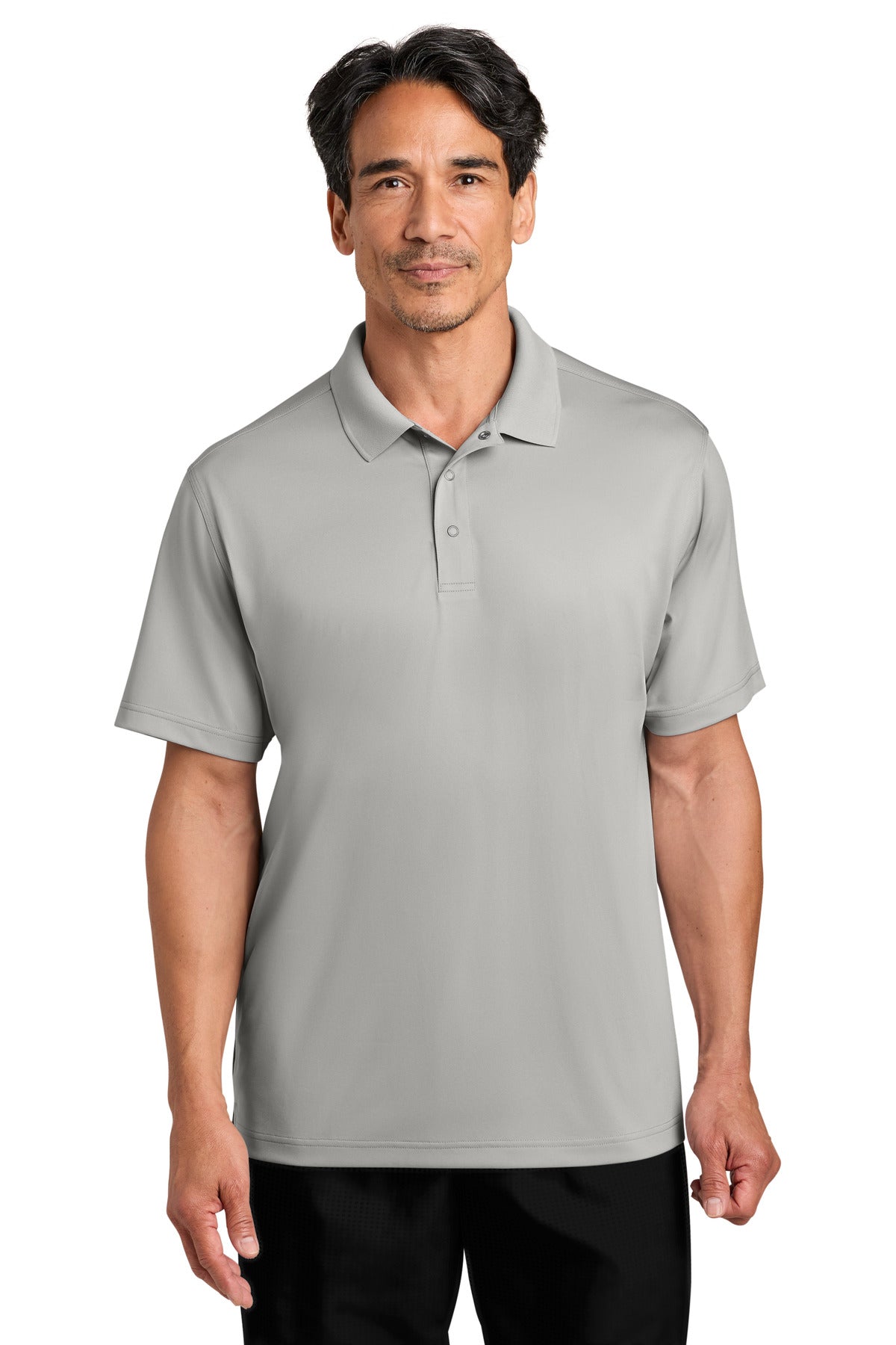 Custom logo CornerStone® Workwear Pro Gripper Polo CS454 in Light Grey