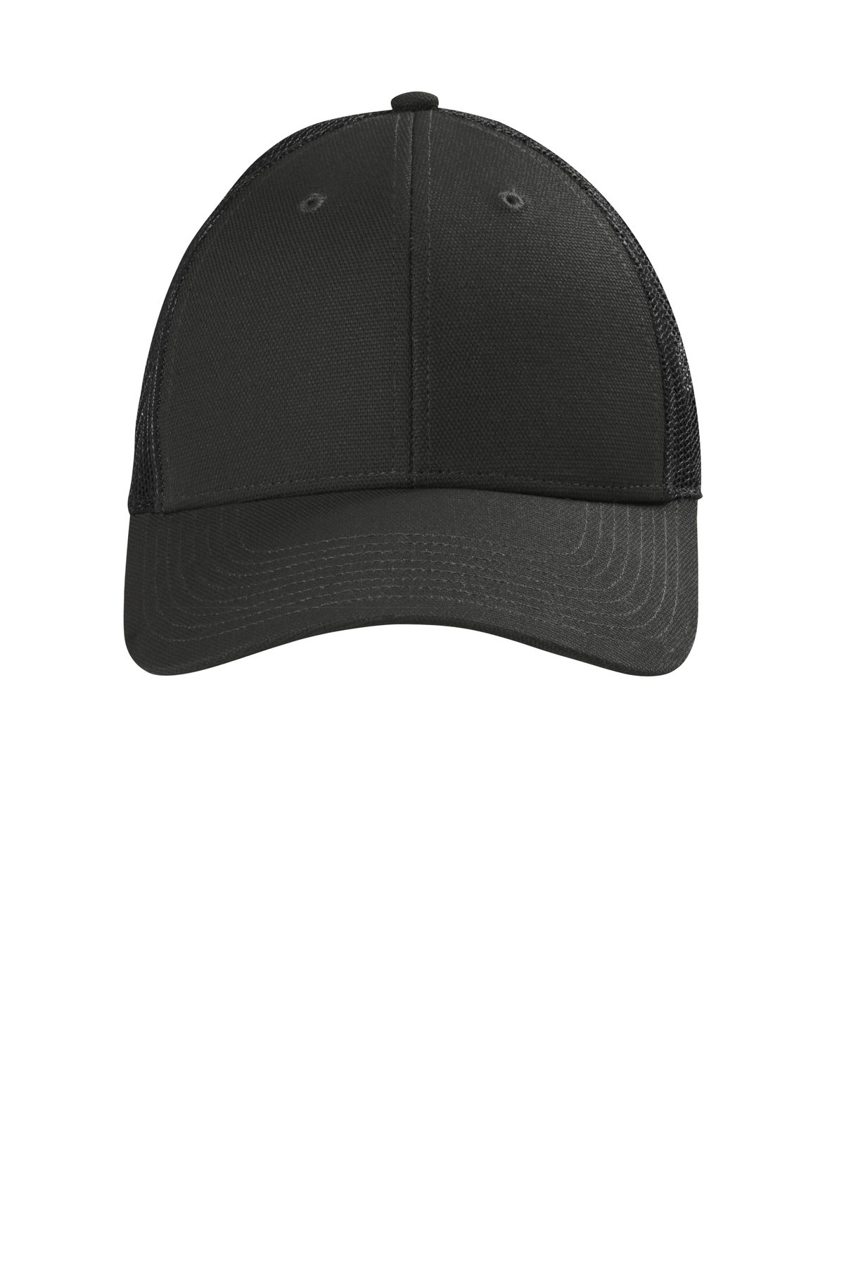 Custom logo CornerStone®  Canvas Mesh Back Cap. CS811 in Black