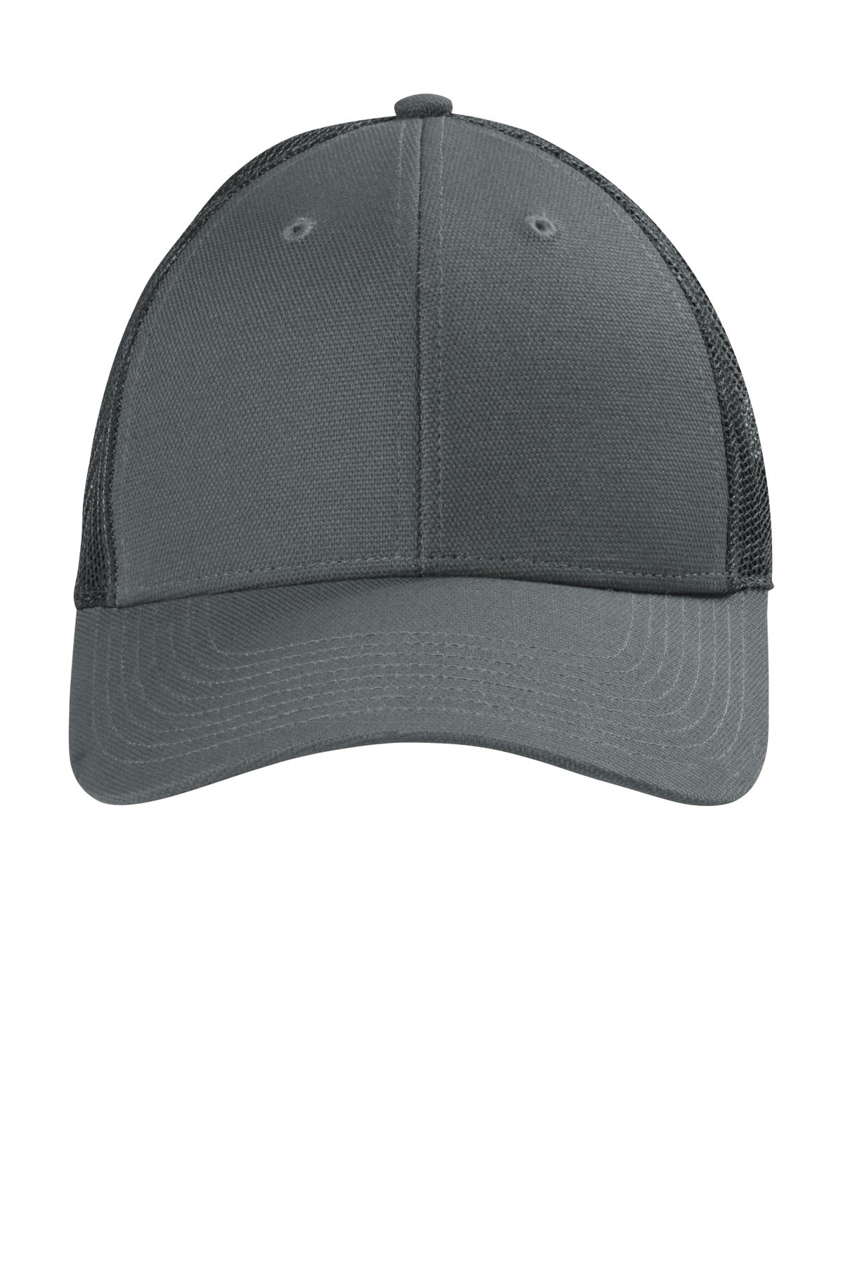 Custom logo CornerStone®  Canvas Mesh Back Cap. CS811 in Charcoal