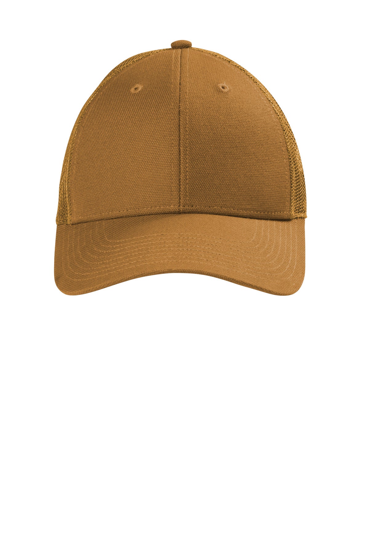 Custom logo CornerStone®  Canvas Mesh Back Cap. CS811 in Duck Brown