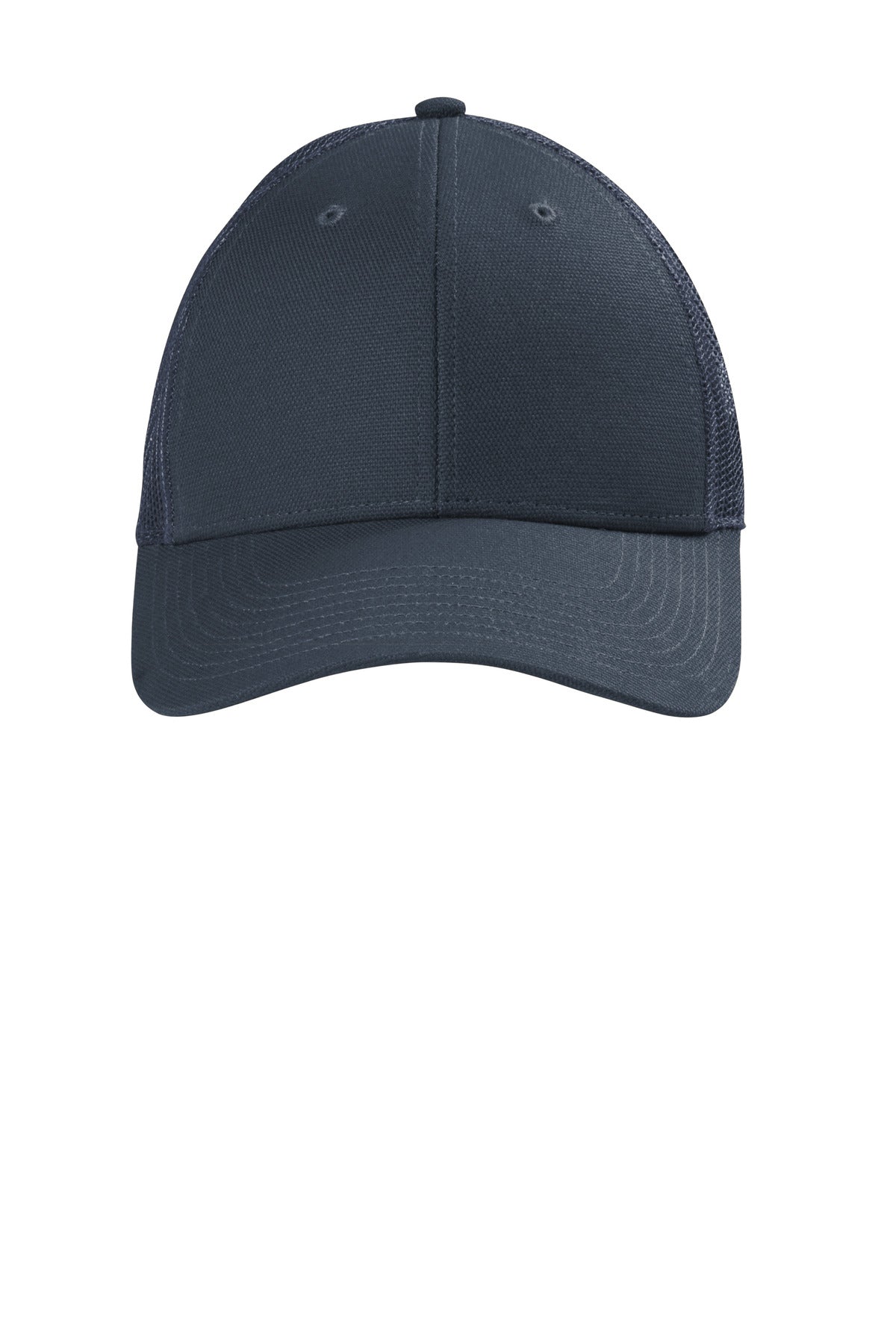 Custom logo CornerStone®  Canvas Mesh Back Cap. CS811 in Navy Blue