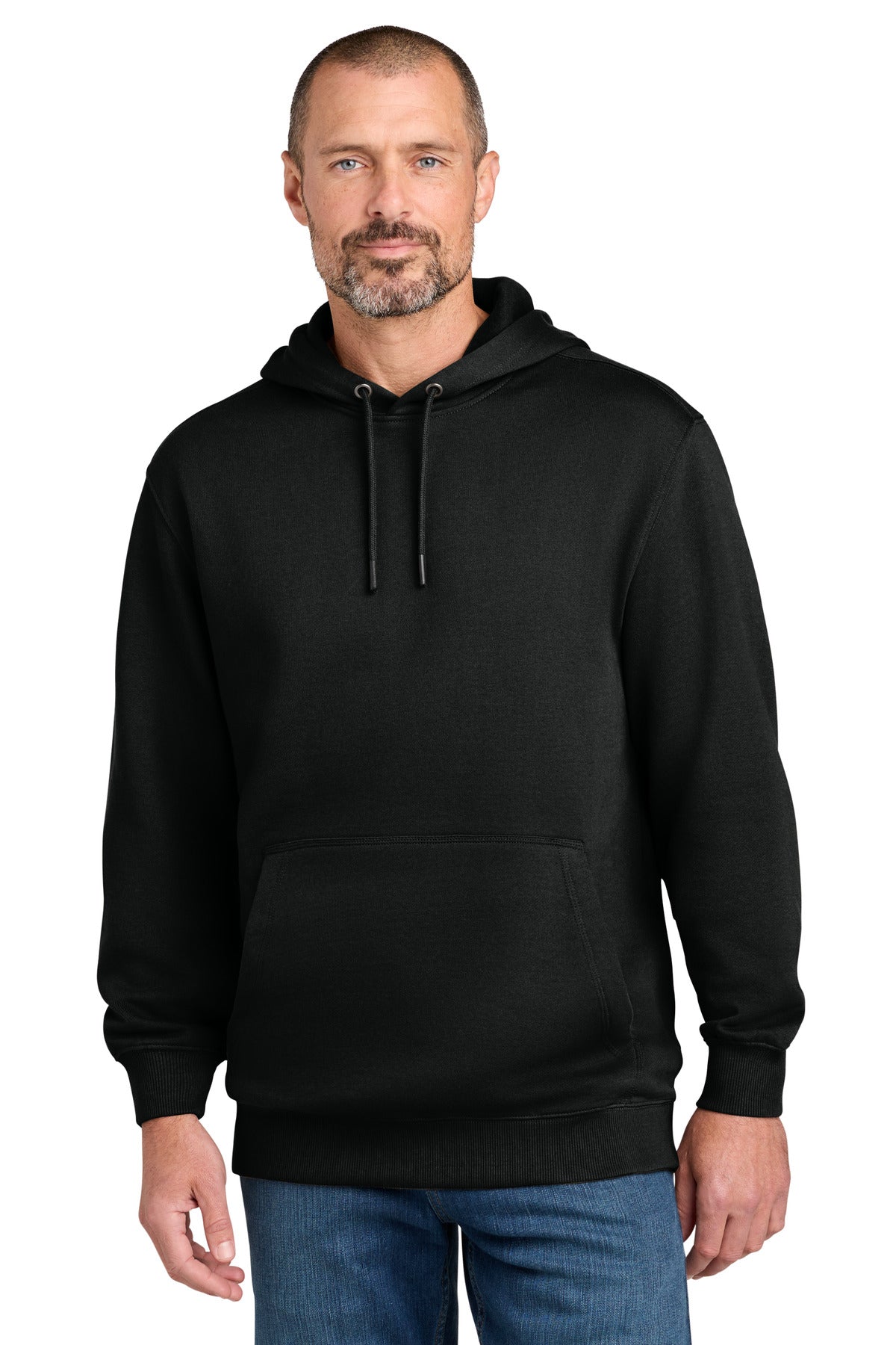 Custom logo CornerStone® Tough Fleece Pullover Hoodie CSF630 in Black