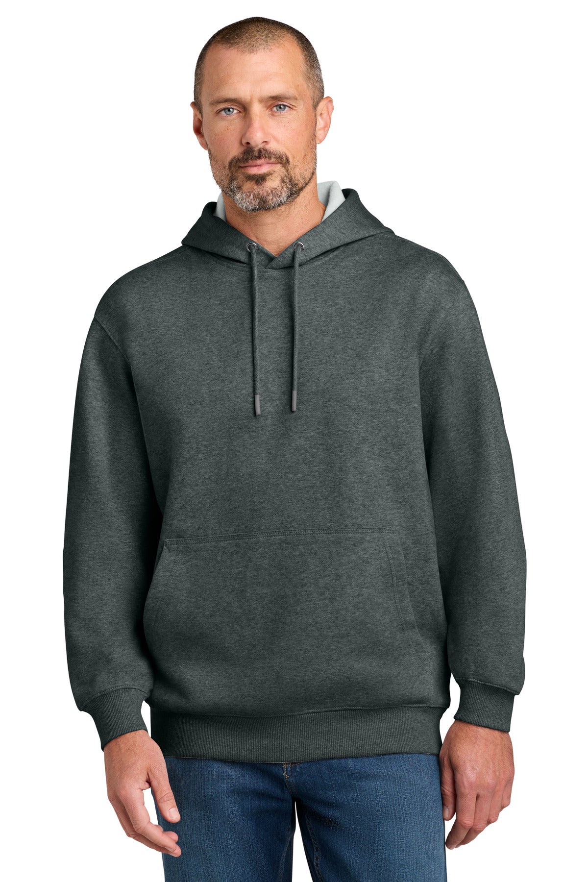 Custom logo CornerStone® Tough Fleece Pullover Hoodie CSF630 in Charcoal Heather