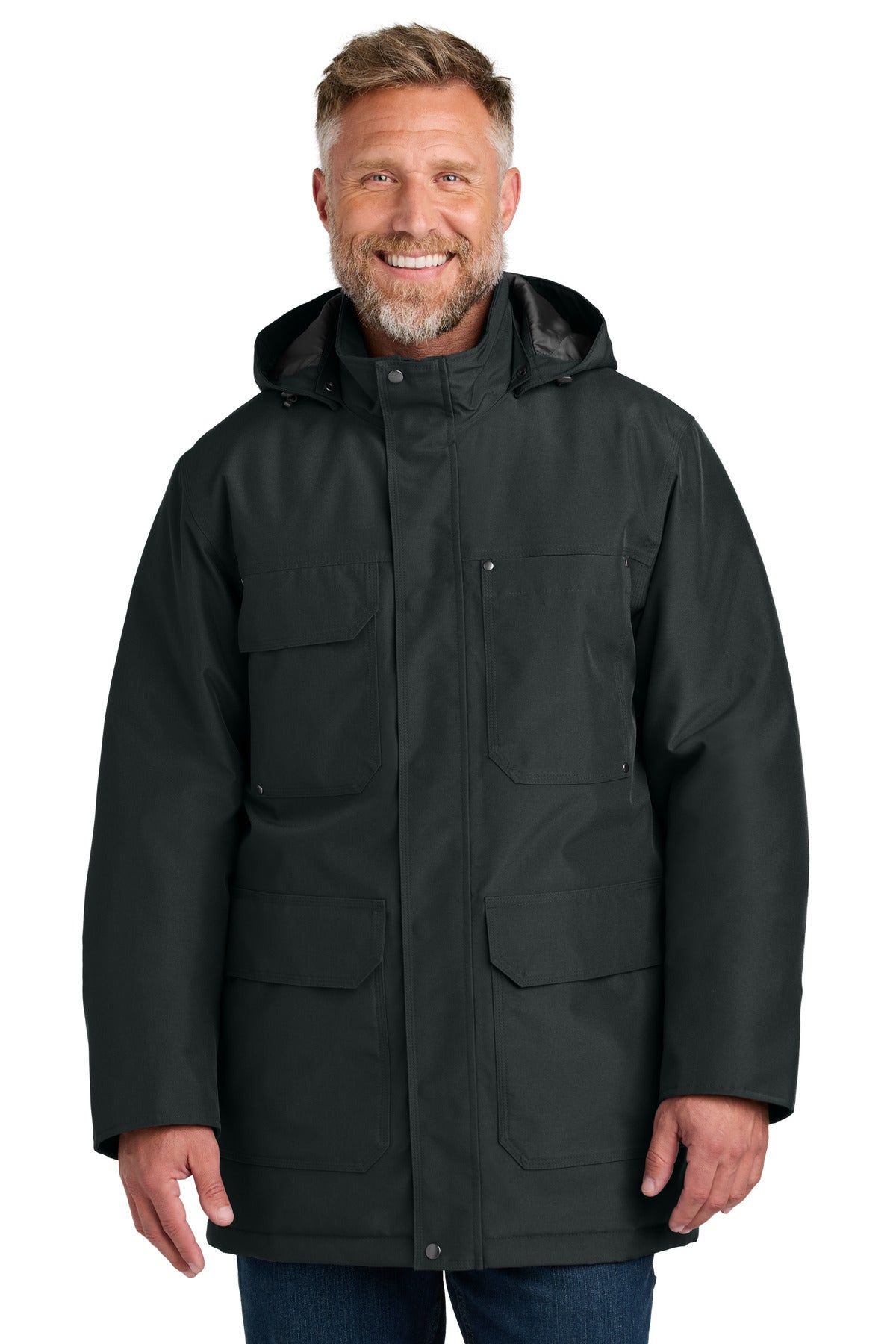 Custom logo CornerStone® Elements Insulated Parka CSJ10 in Black