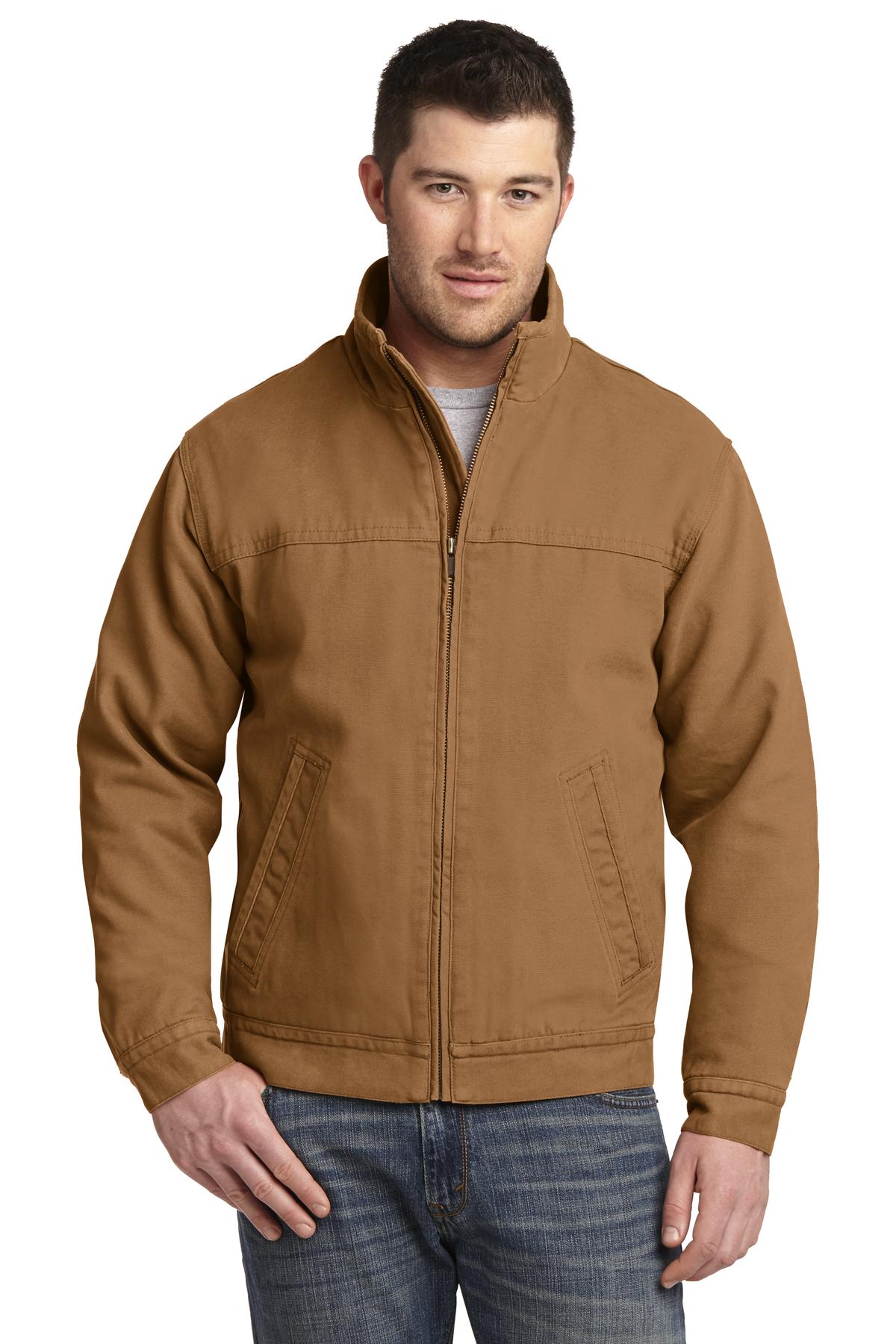 Custom logo CornerStone® Washed Duck Cloth Flannel-Lined Work Jacket. CSJ40 in Duck Brown