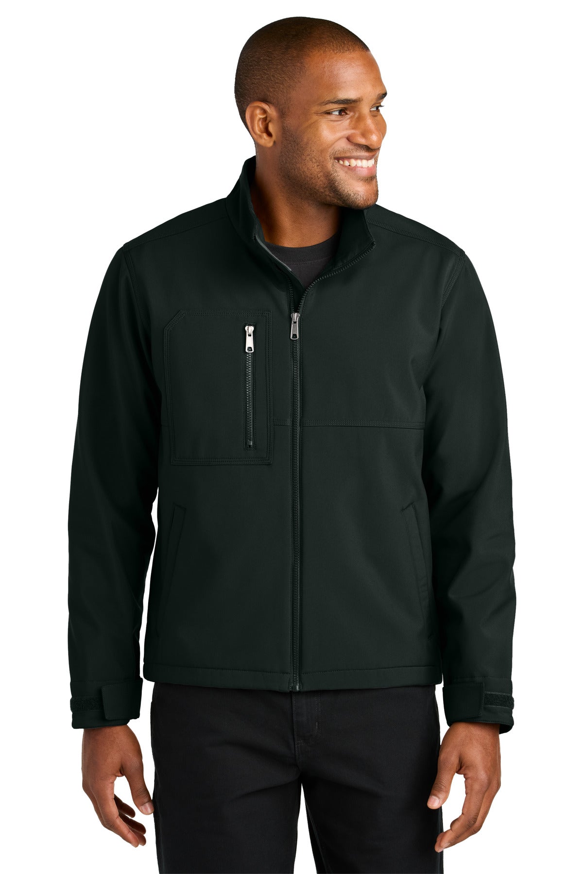 Custom logo CornerStone® Workwear Soft Shell CSJ70 in Black