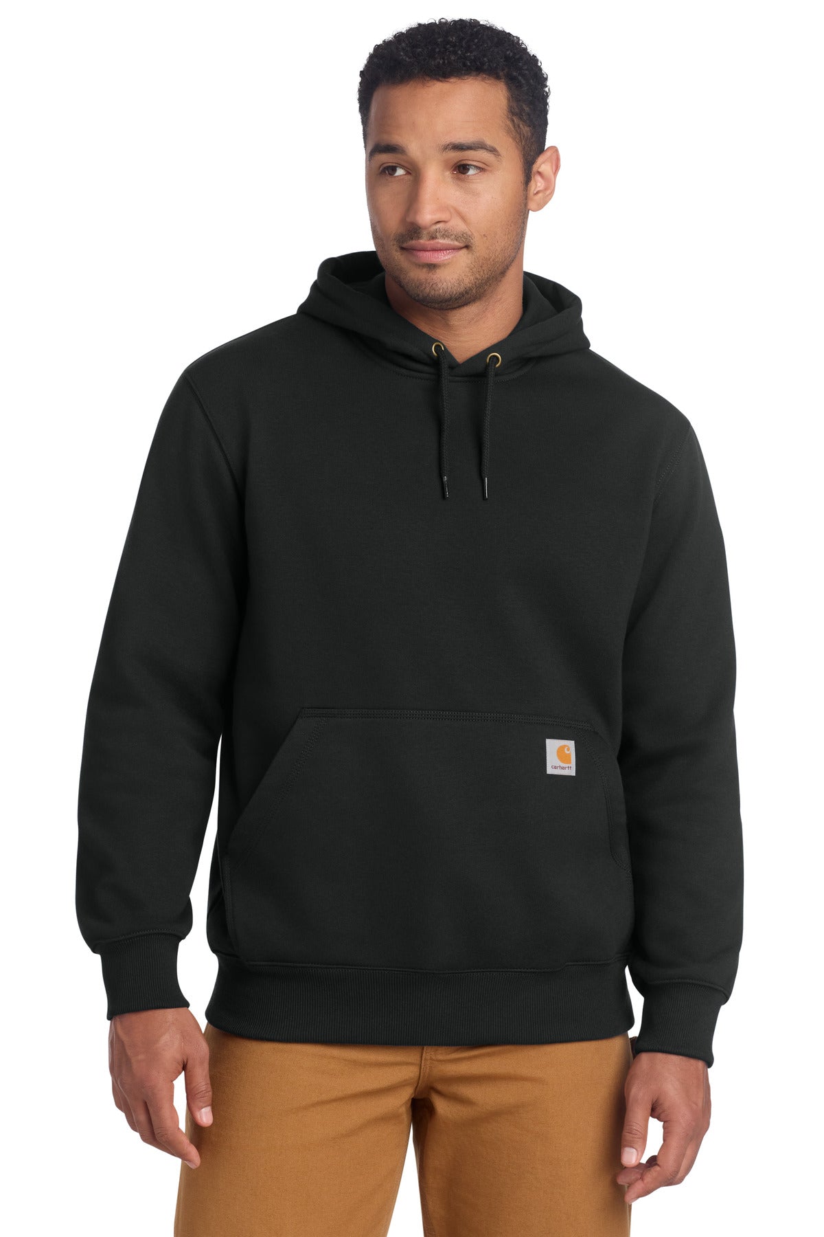 Custom logo Carhartt ® Rain Defender ® Paxton Heavyweight Hooded Sweatshirt. CT100615 in Black