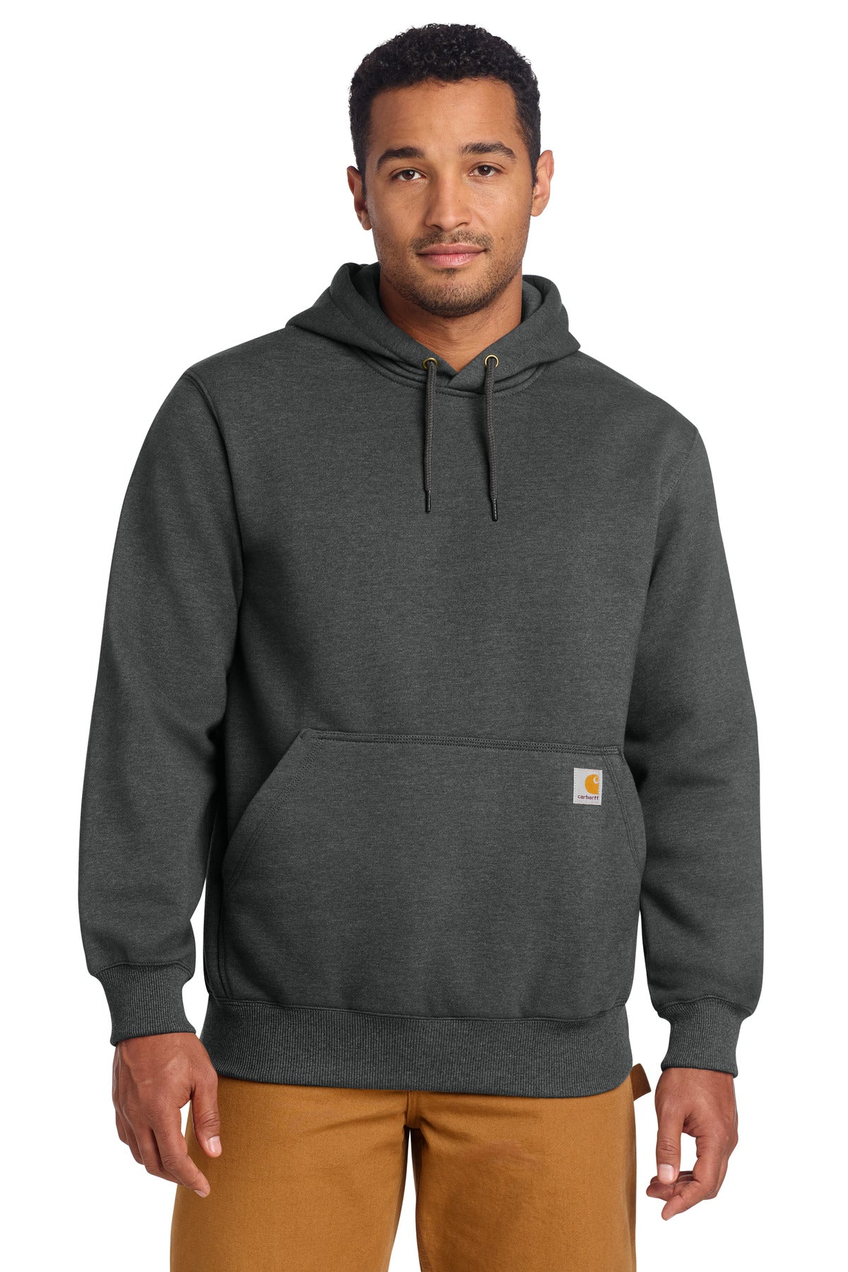 Custom logo Carhartt ® Rain Defender ® Paxton Heavyweight Hooded Sweatshirt. CT100615 in Carbon Heather