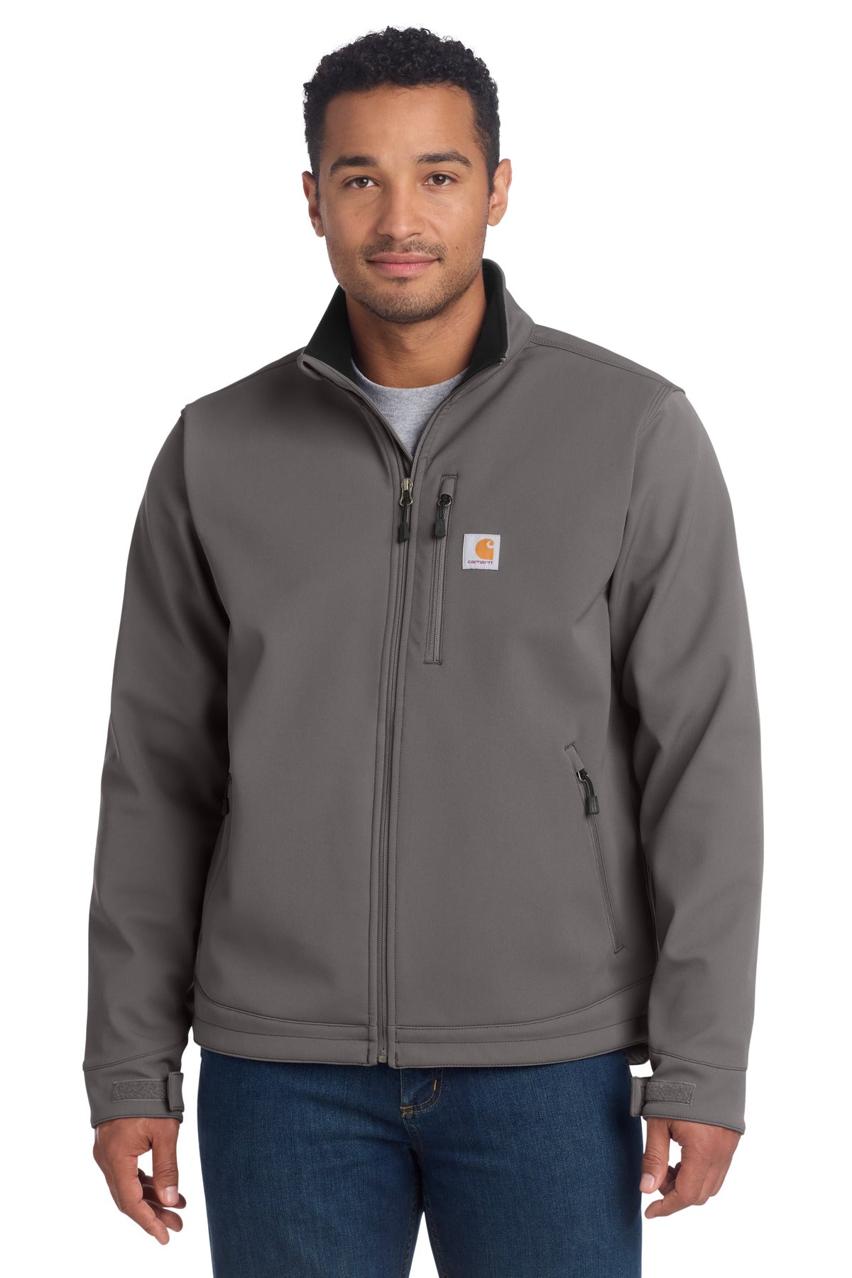 Custom logo Carhartt ® Crowley Soft Shell Jacket. CT102199 in Charcoal