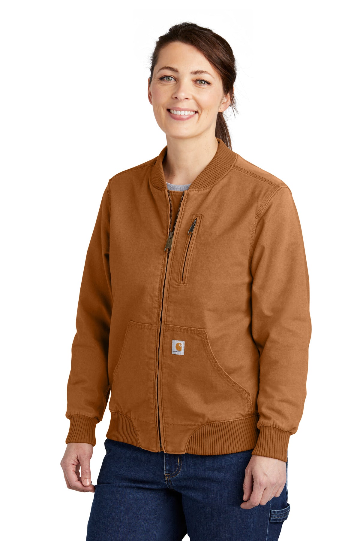 Custom logo Carhartt® Women's Rugged Flex® Crawford Jacket CT102524 in Carhartt Brown