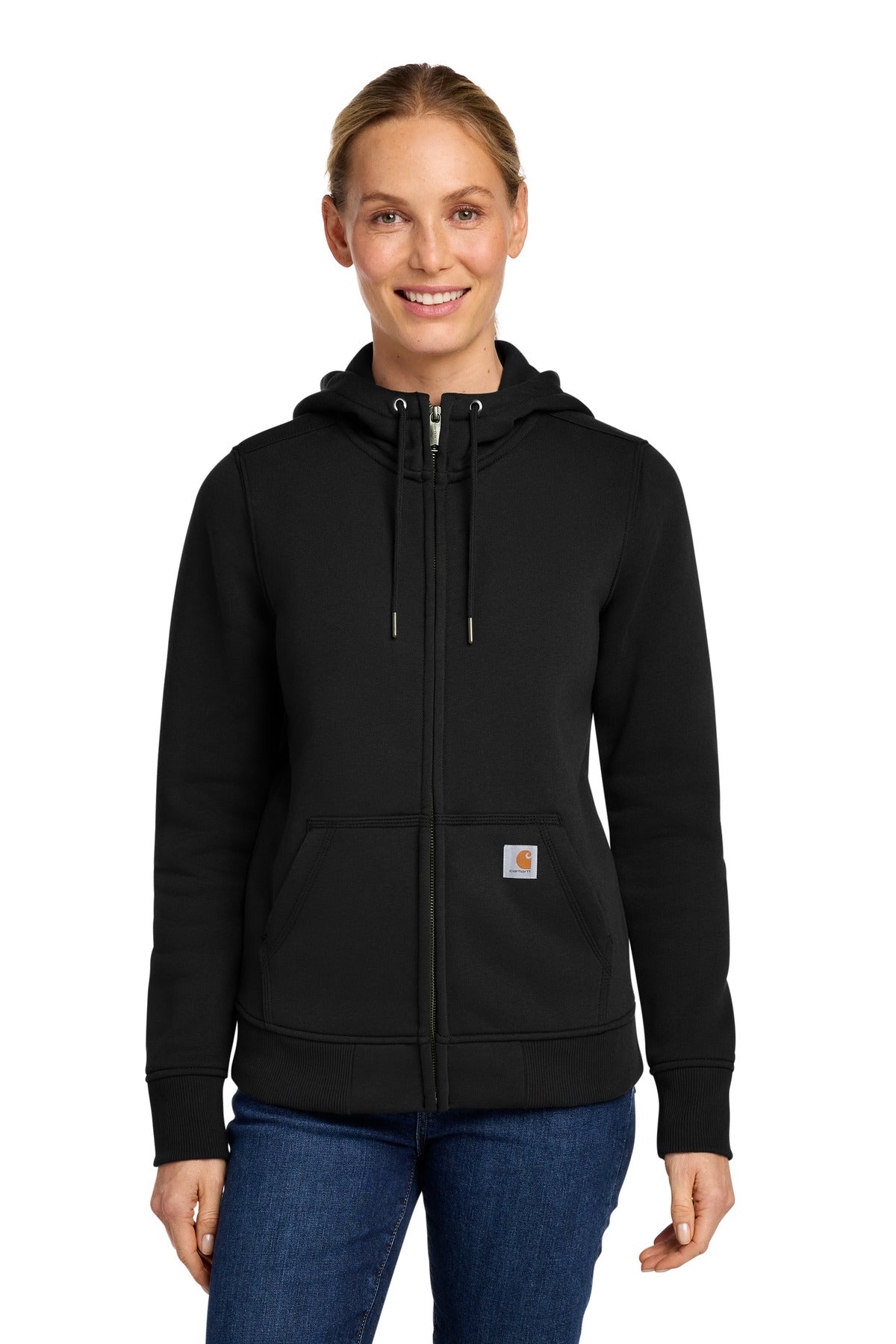 Custom logo Carhartt® Women's Clarksburg Full-Zip Hoodie CT102788 in Black