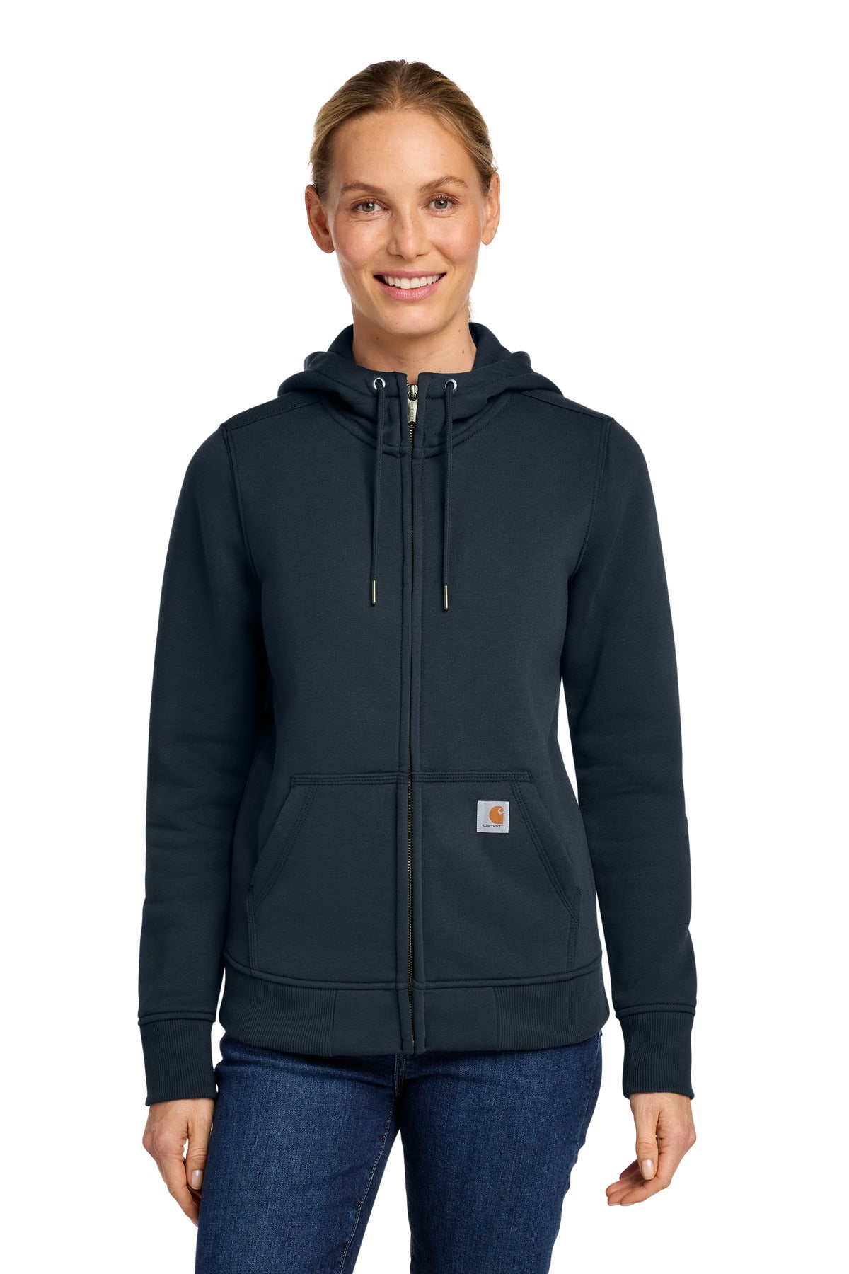 Custom logo Carhartt® Women's Clarksburg Full-Zip Hoodie CT102788 in Navy