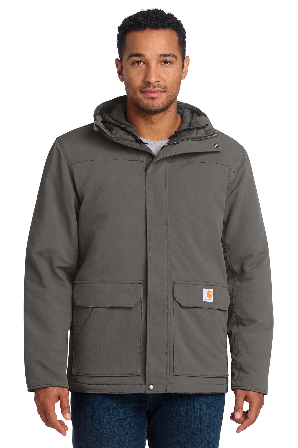 Custom logo Carhartt® Super Dux™ Insulated Hooded Coat CT105533 in Gravel