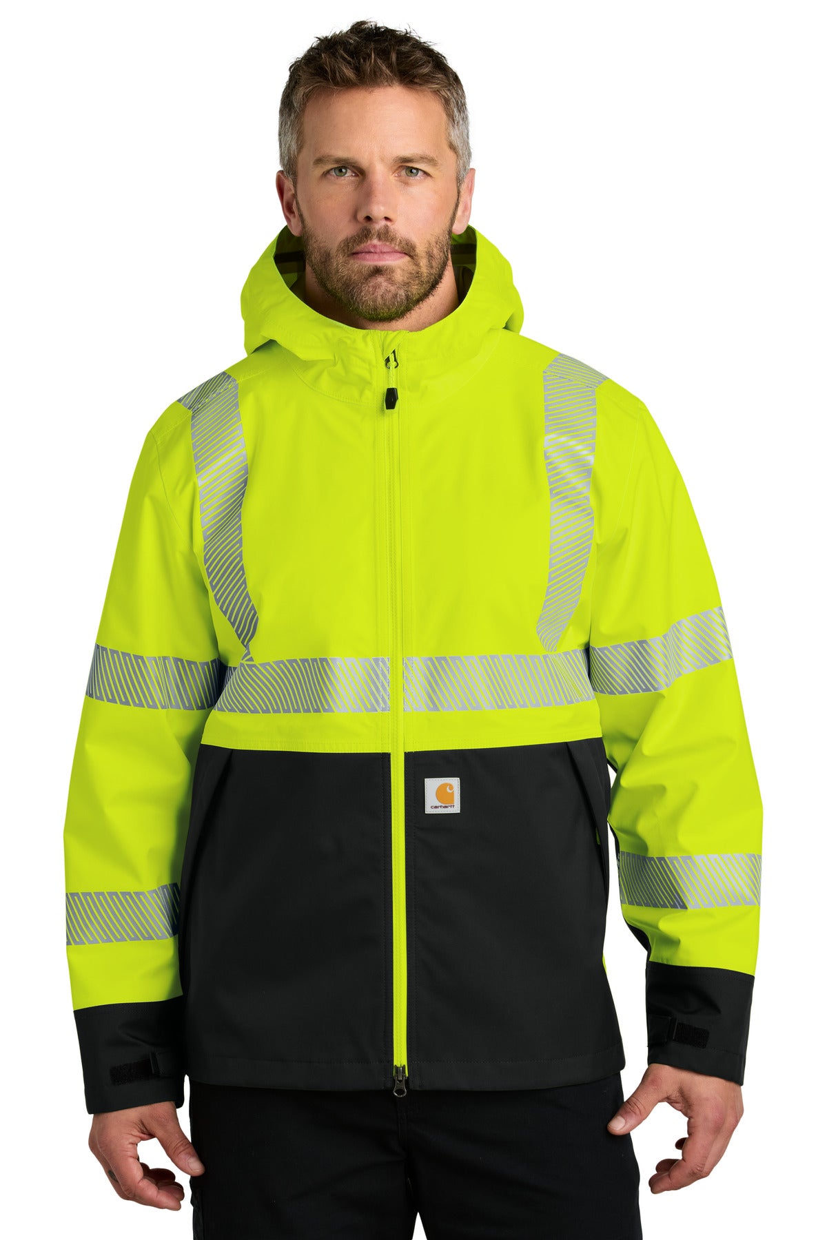 Custom logo Carhartt® ANSI 107 Class 3 Storm Defender® Jacket CT106693 in Brite Lime