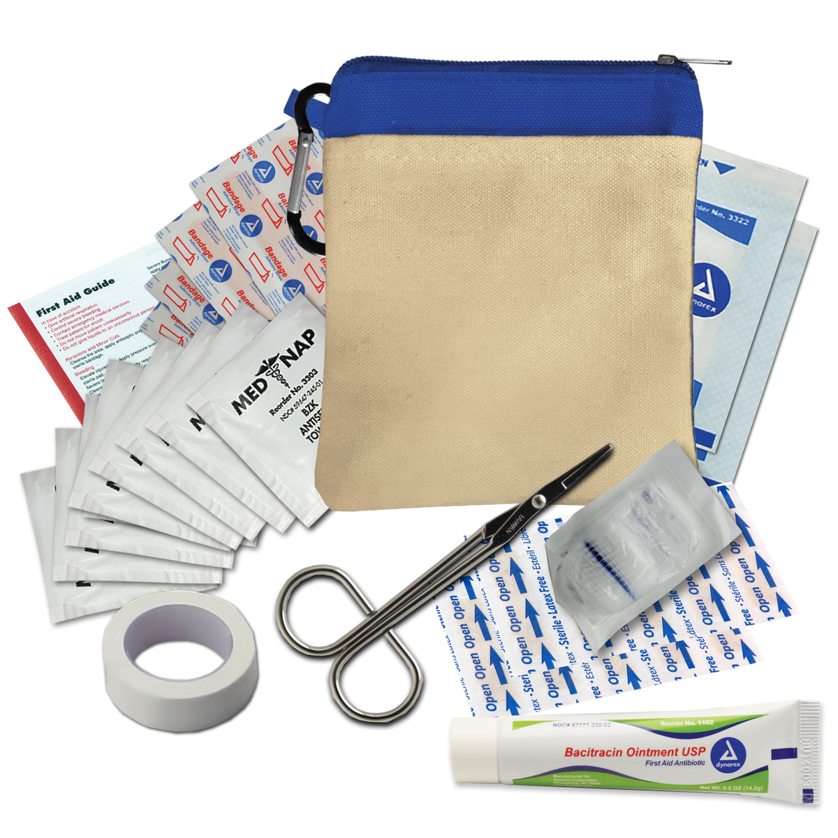 Custom logo Canvas Zipper Pouch First Aid Kit – 44 Piece