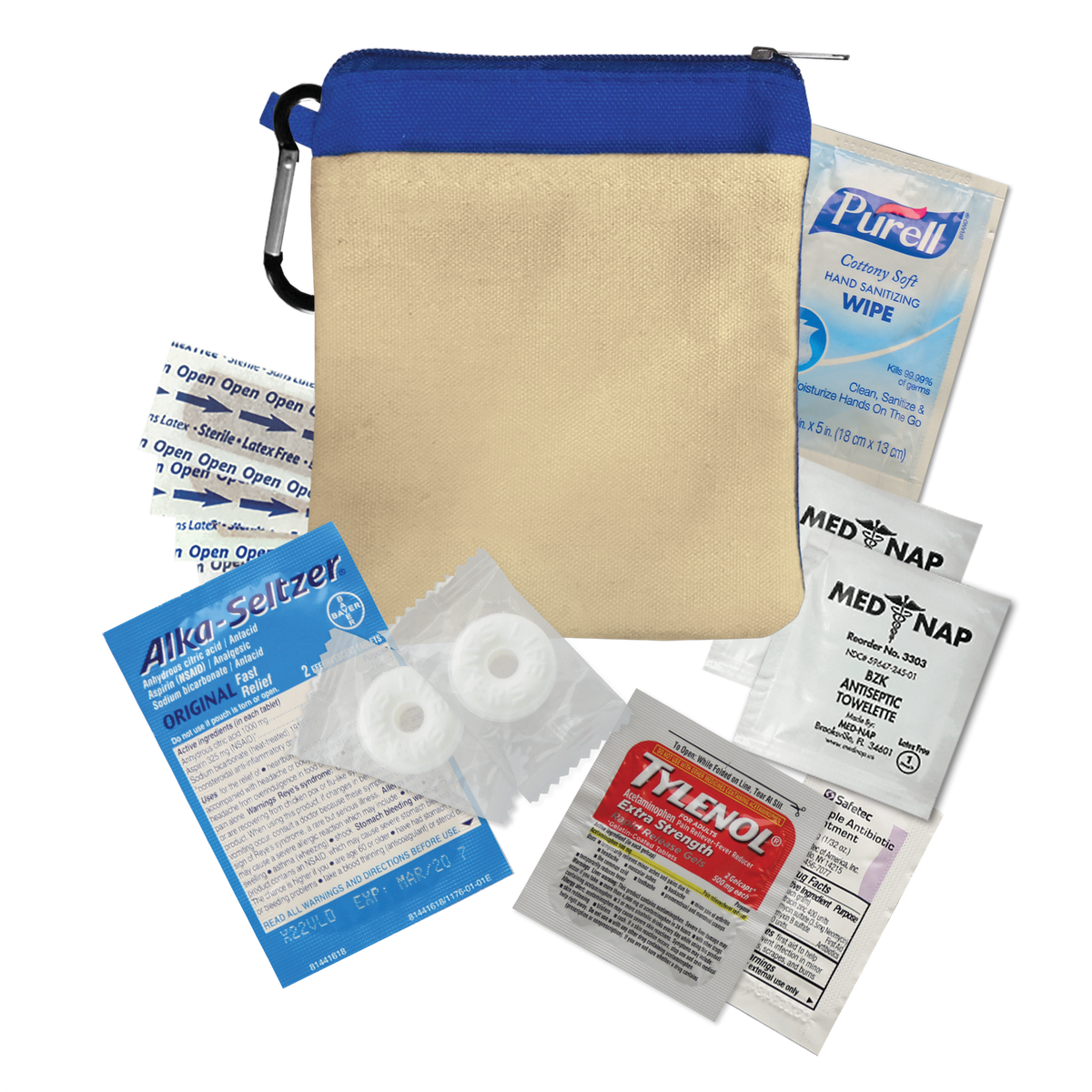 Custom logo New Recovery Zipper Pouch First Aid Kit – 12 Piece